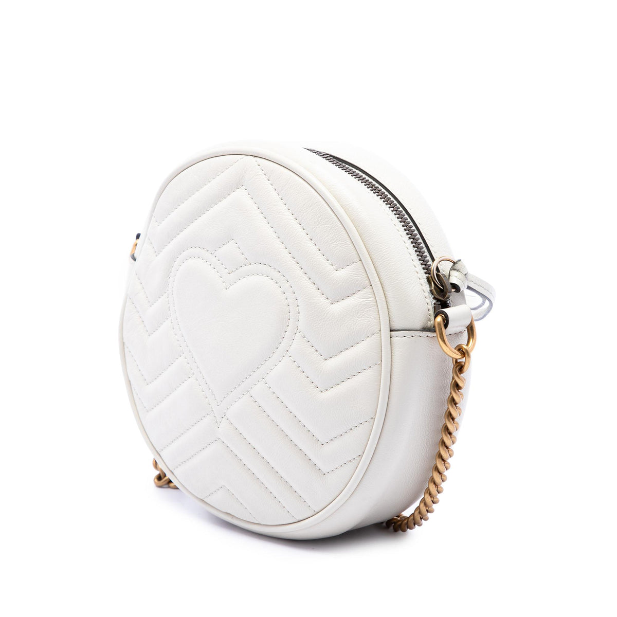 Gucci Mini GG Marmont Matelasse Calfskin Round Crossbody