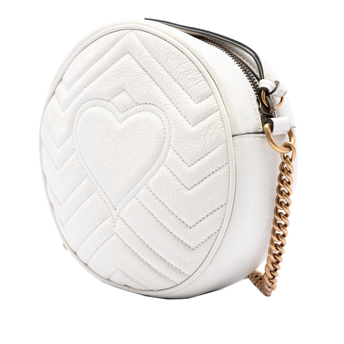 Gucci Mini GG Marmont Matelasse Calfskin Round Crossbody