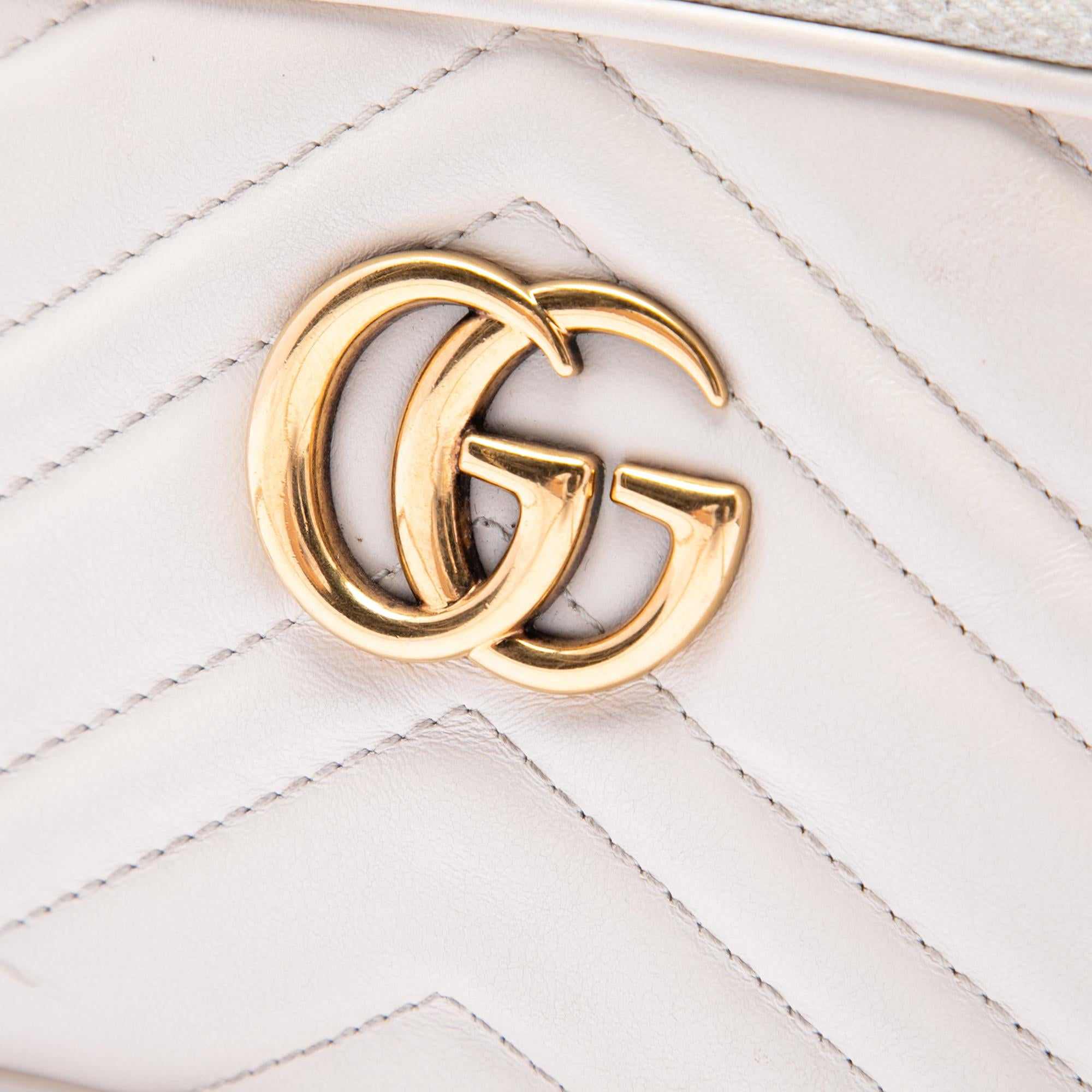 Gucci Mini GG Marmont Matelasse Calfskin Triple Zip Crossbody