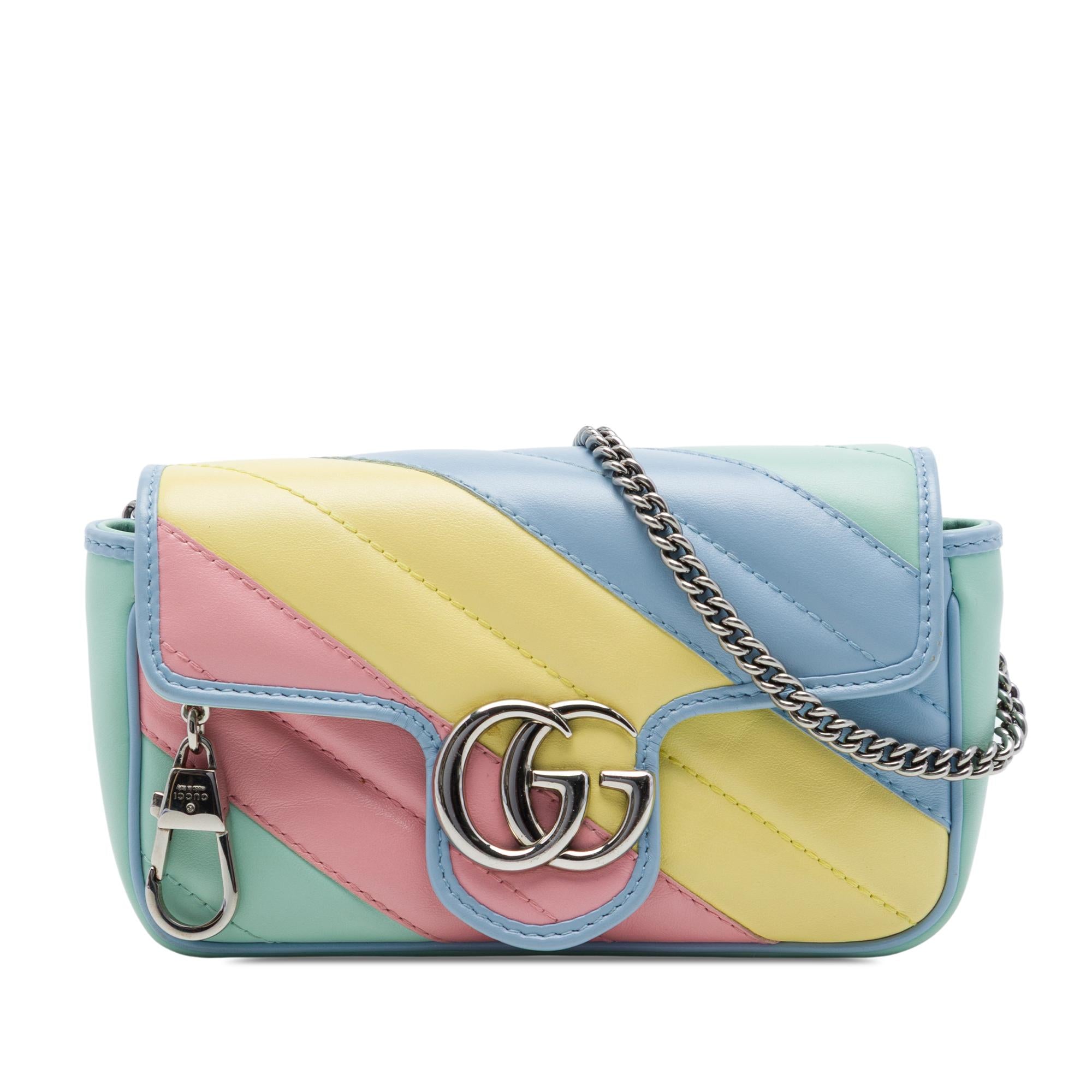 Gucci Mini GG Marmont Matelasse Diagonal Calfskin Flap Crossbody