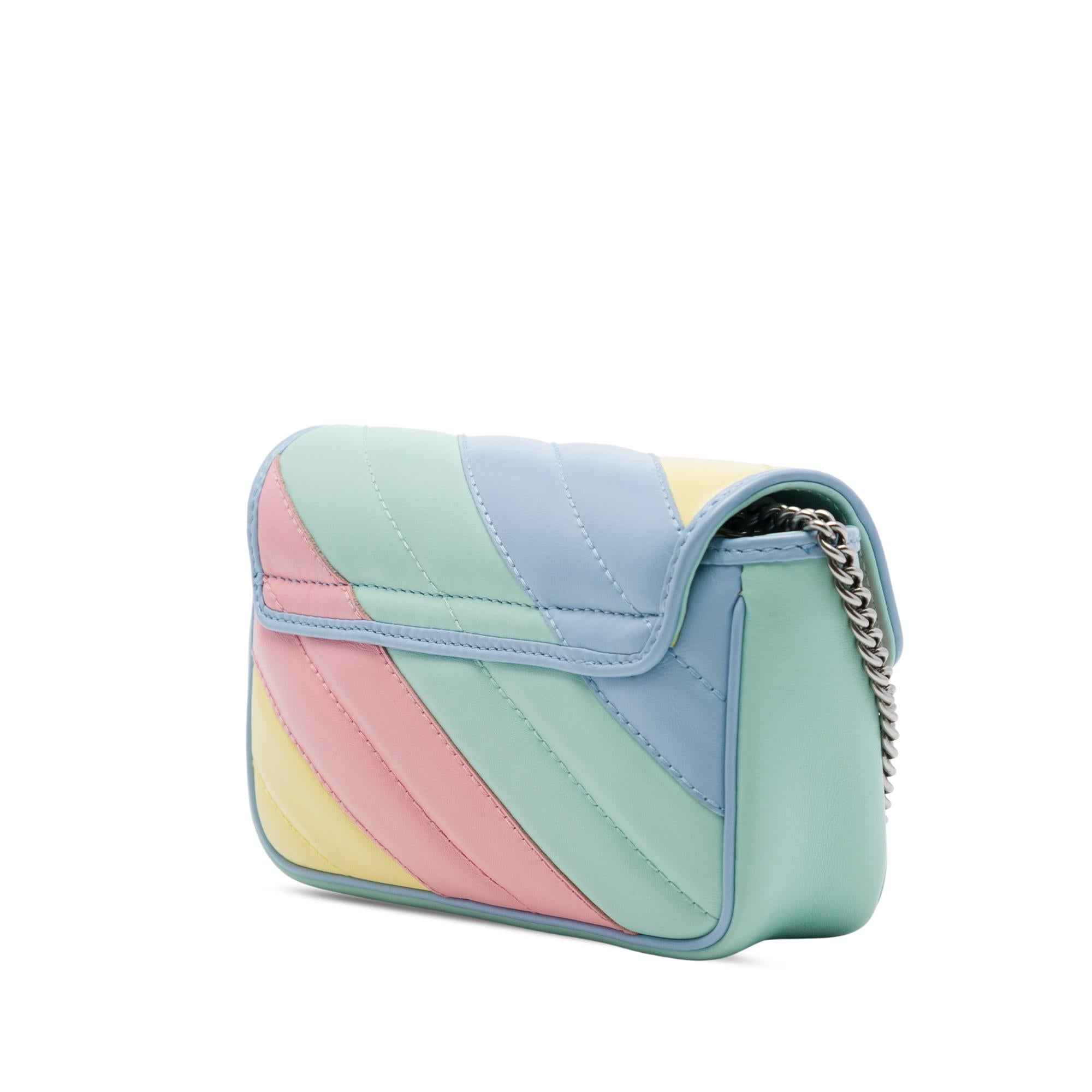 Gucci Mini GG Marmont Matelasse Diagonal Calfskin Flap Crossbody
