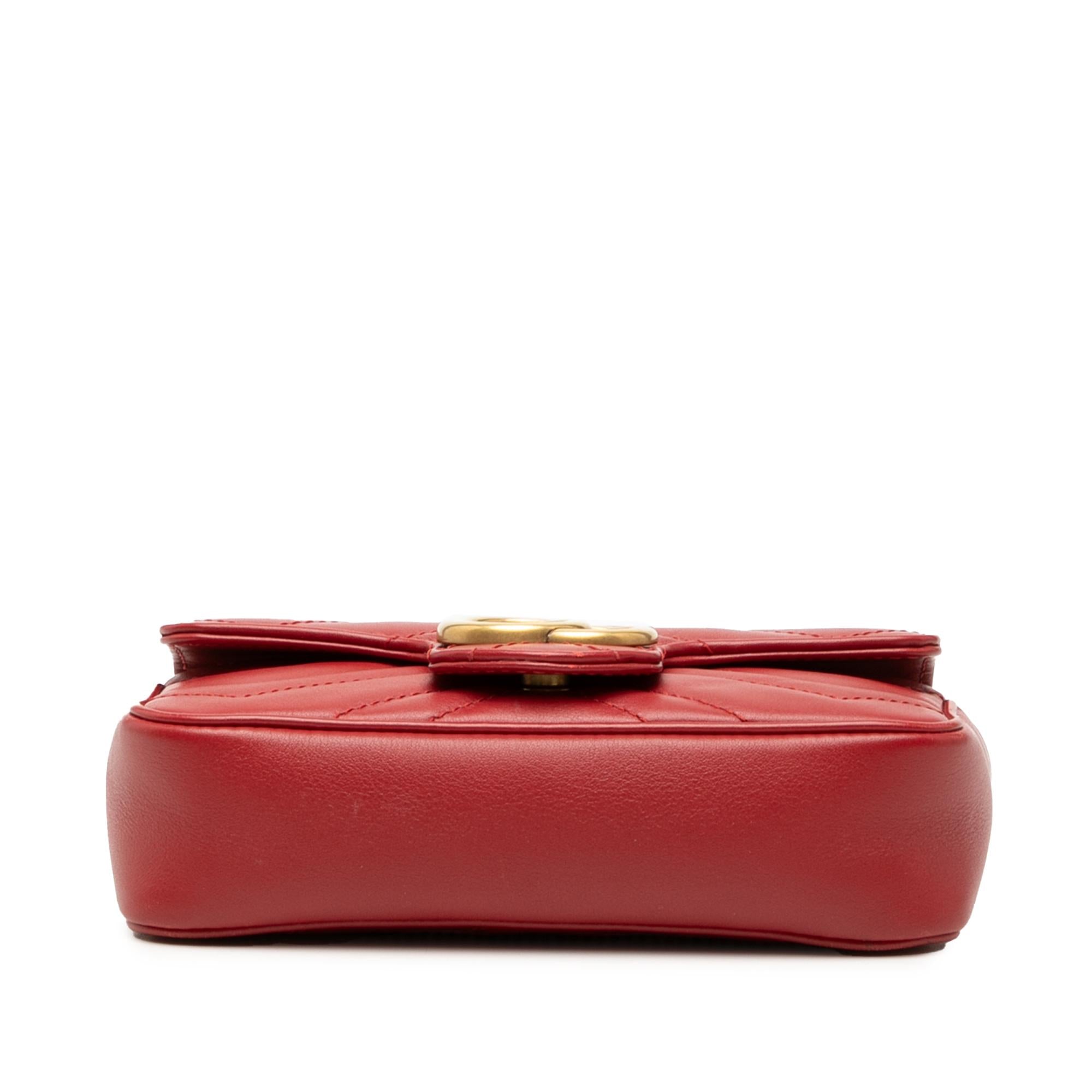 Gucci Mini GG Marmont Matelasse Leather Flap Crossbody