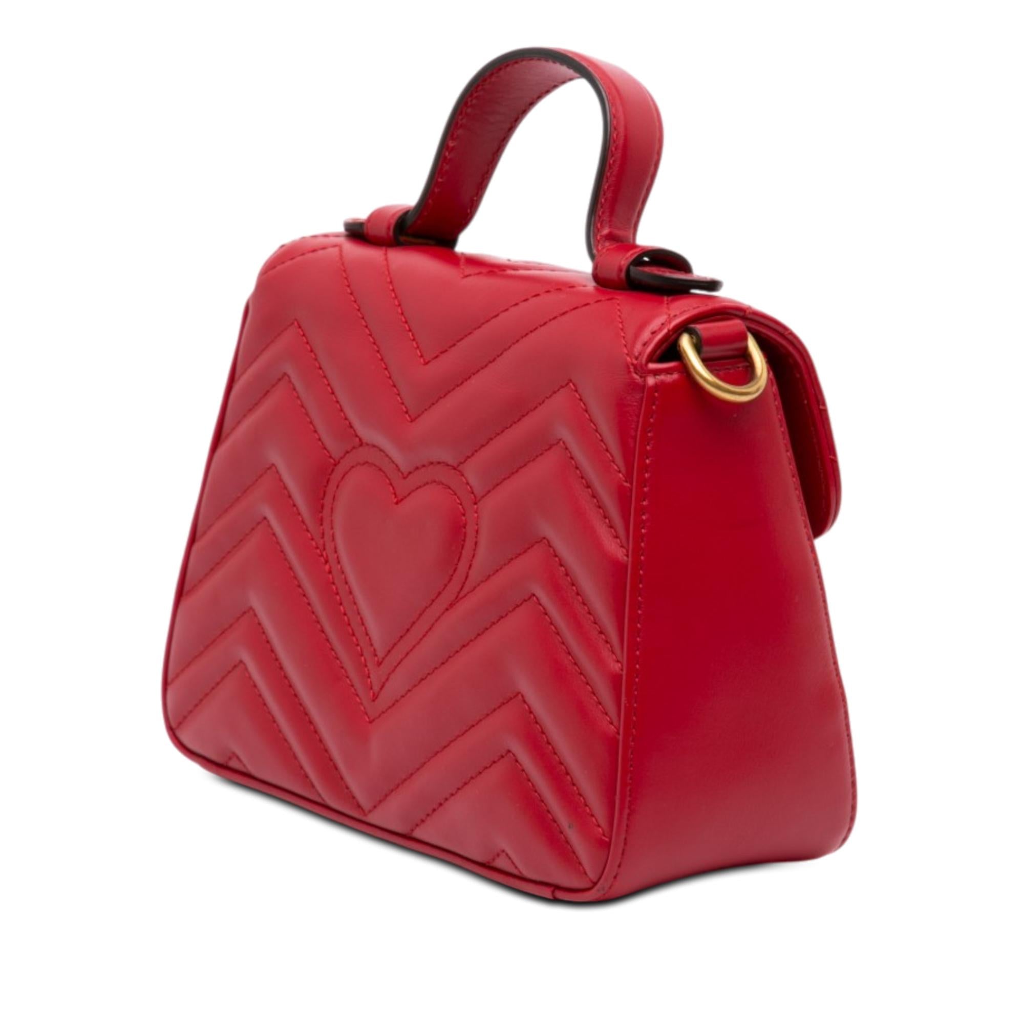 Gucci Mini GG Marmont Matelasse Leather Top Handle Bag