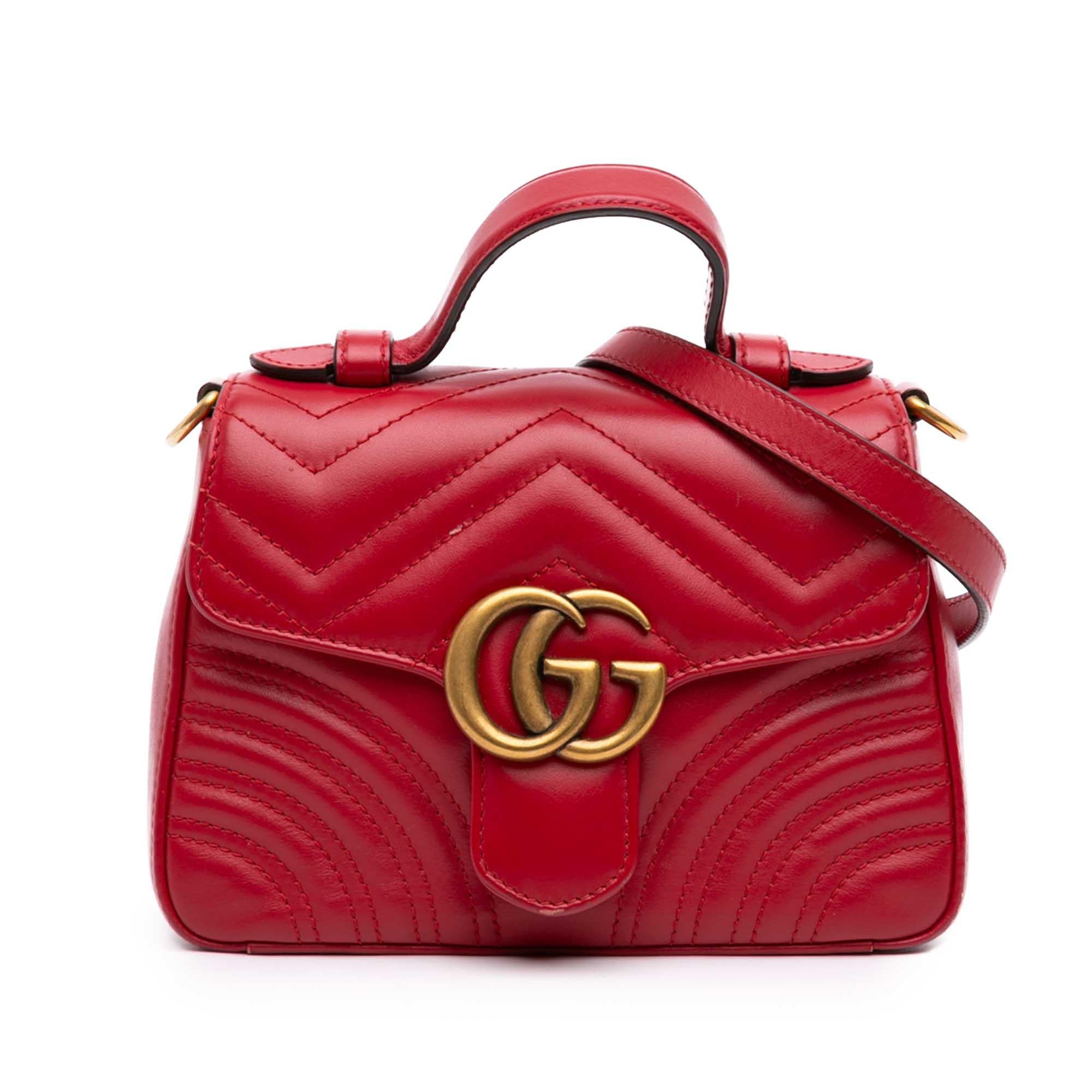 Gucci Mini GG Marmont Matelasse Leather Top Handle Bag