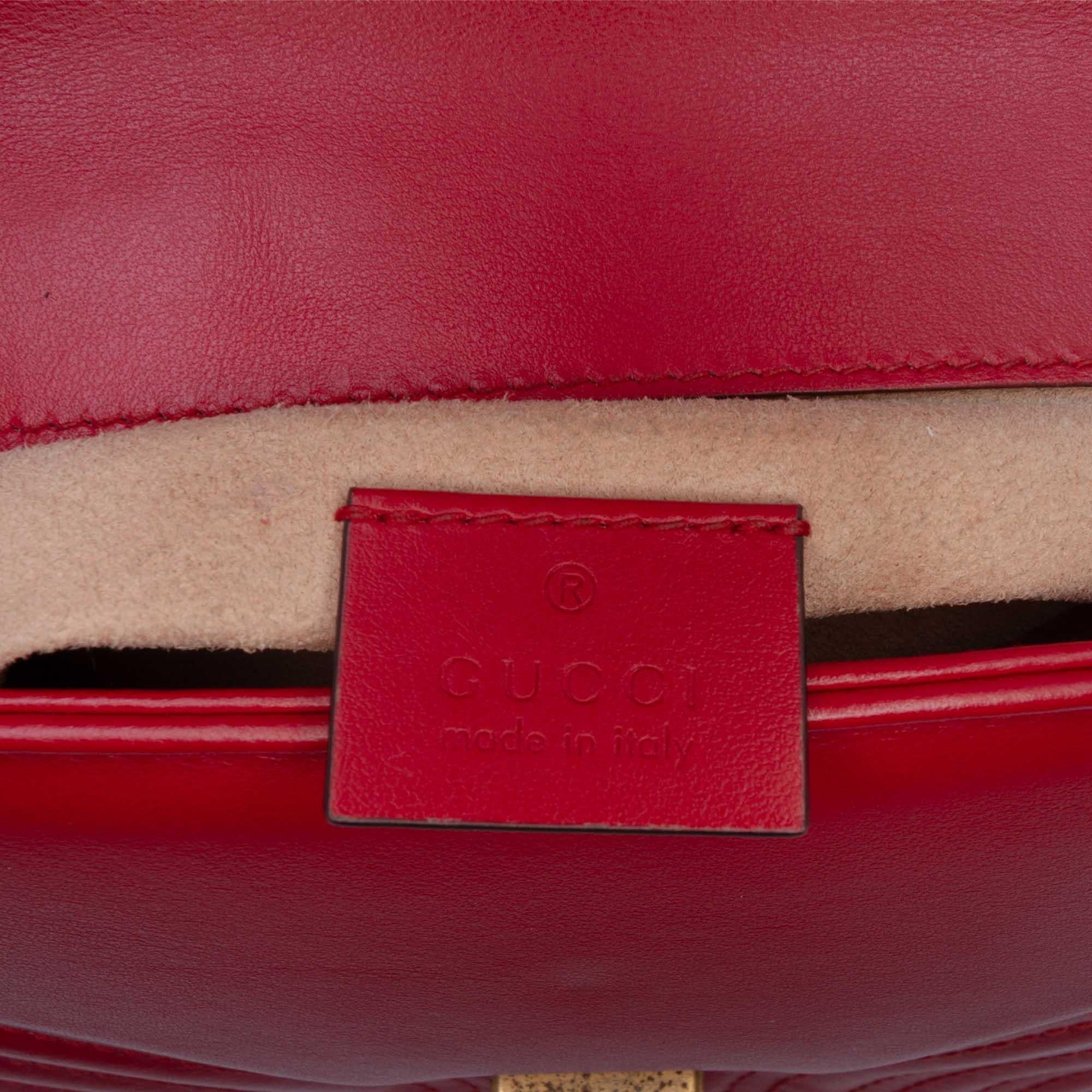 Gucci Mini GG Marmont Matelasse Leather Top Handle Bag