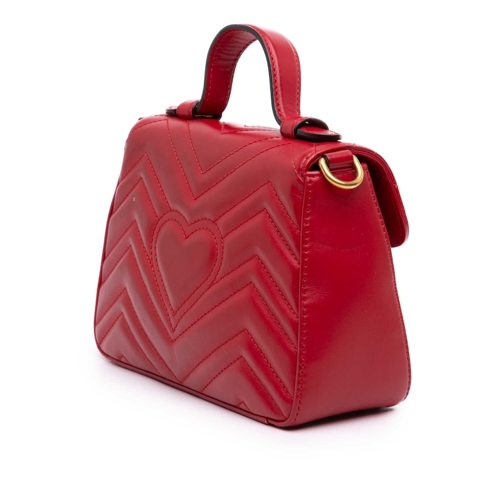 Gucci Mini GG Marmont Matelasse Leather Top Handle Bag