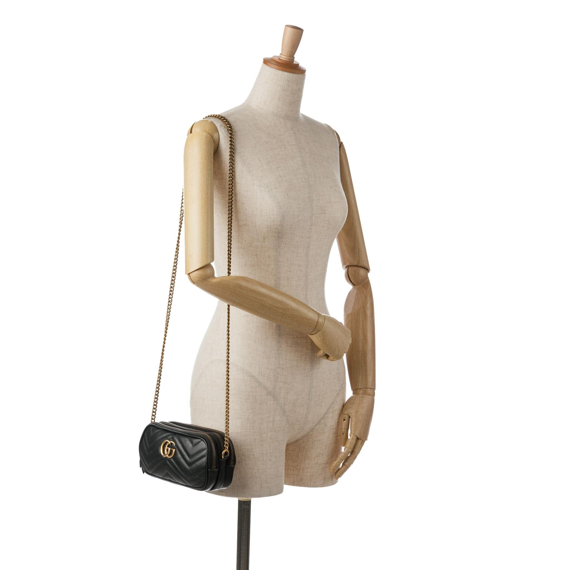 Gucci Mini GG Marmont Triple-Zip Crossbody Bag (SHG-dnjgun)