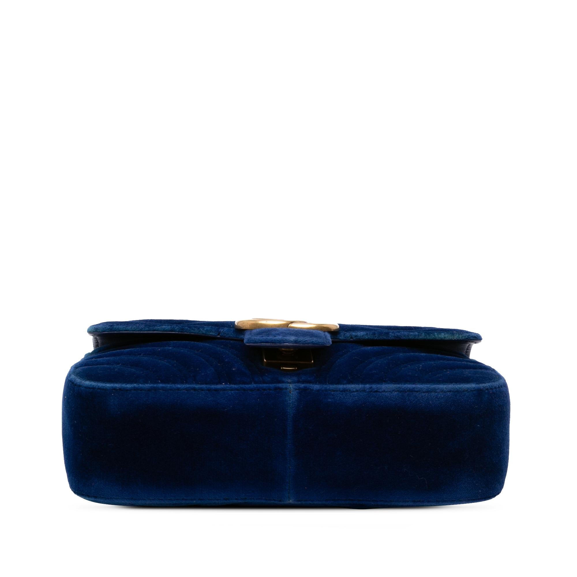 Gucci Mini GG Marmont Velvet Matelasse Flap Crossbody