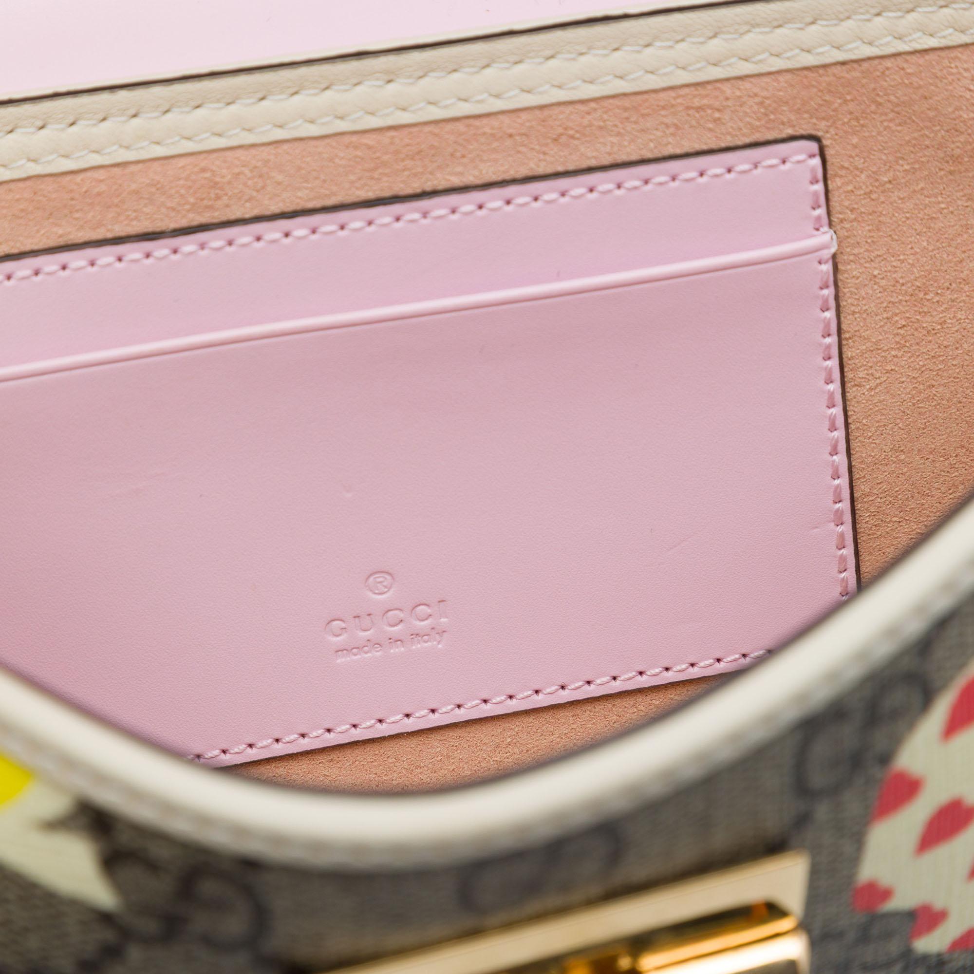 Gucci Mini GG Supreme Monogram Les Pommes Padlock Satchel