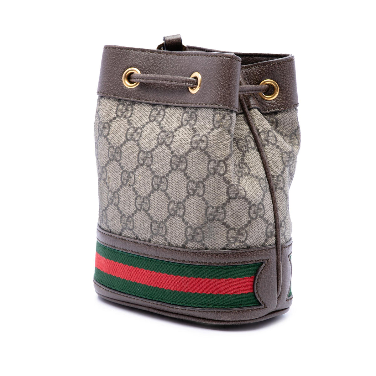 Gucci Mini GG Supreme Web Ophidia Bucket Bag