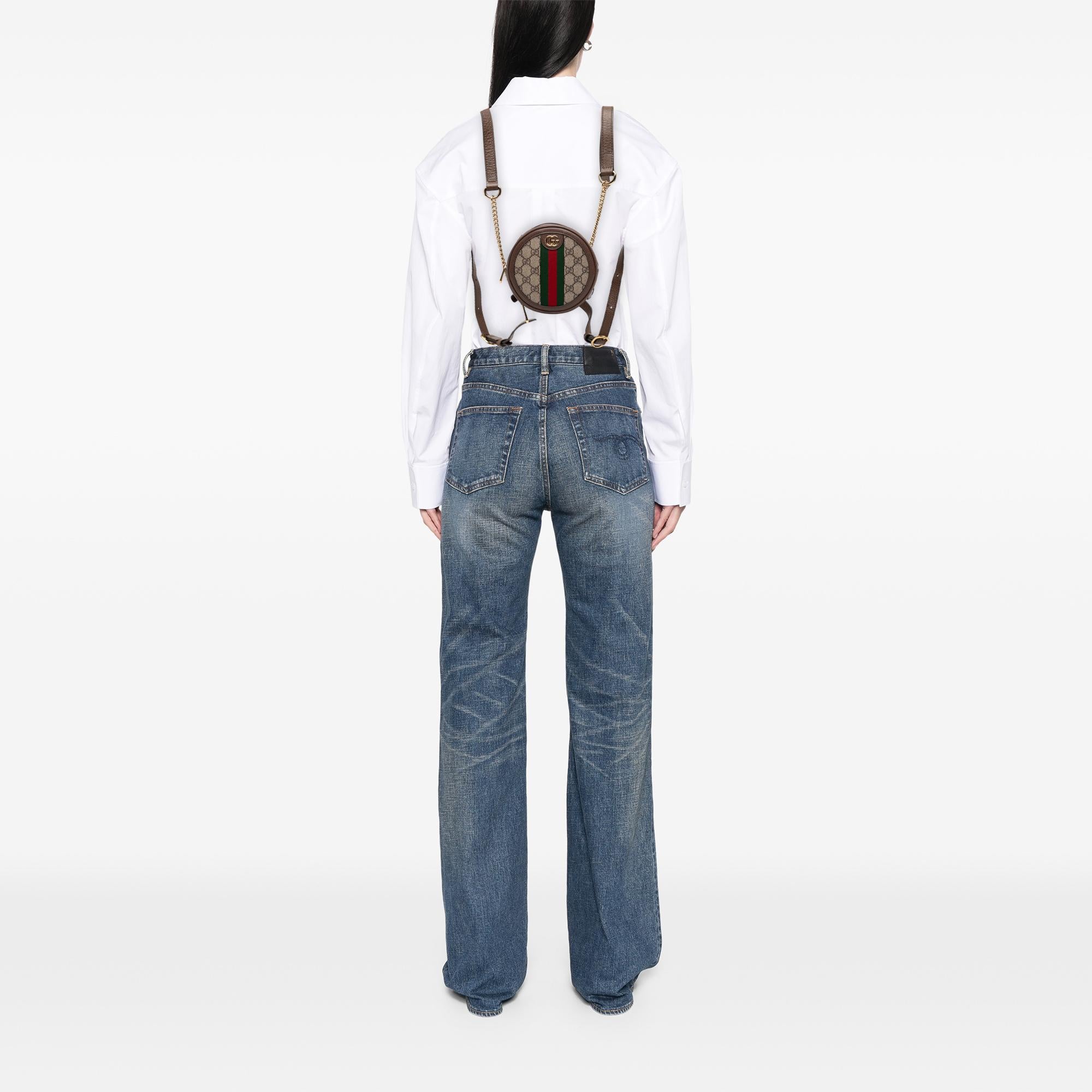 Gucci Mini GG Supreme Web Ophidia Round Backpack