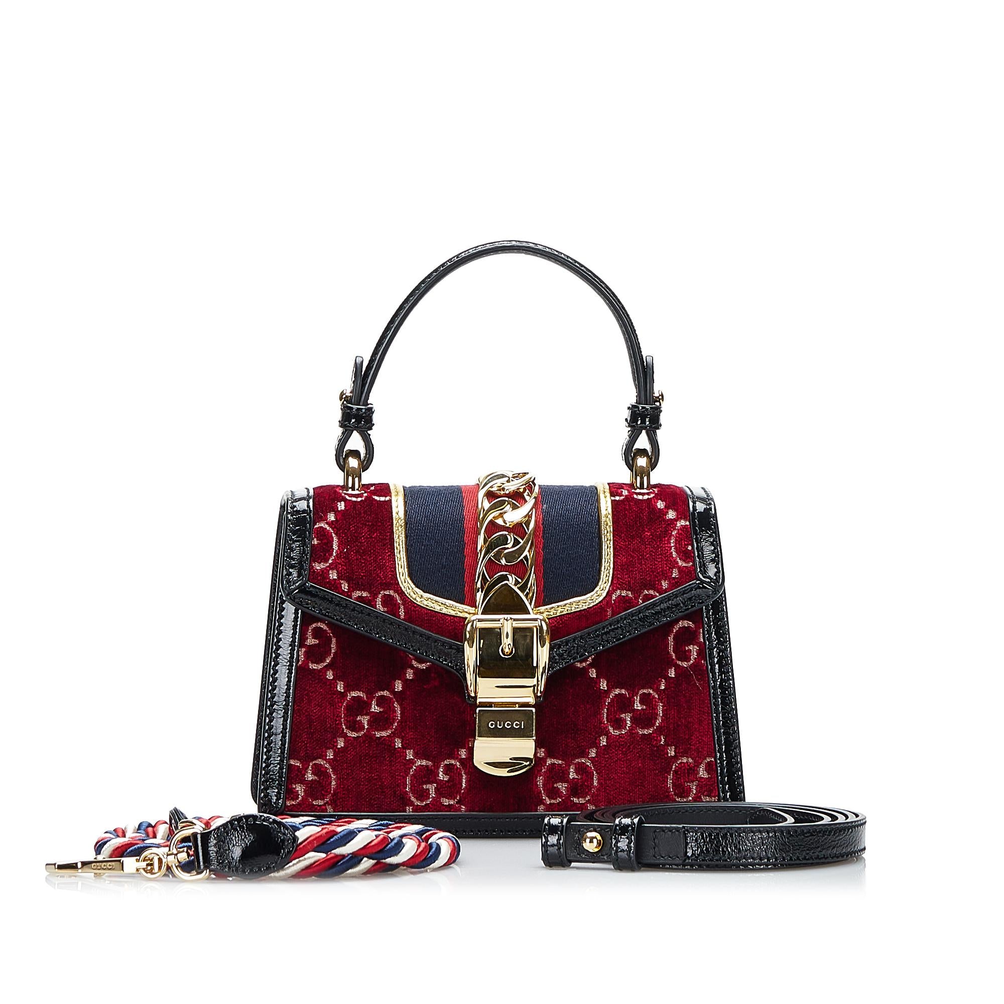 Gucci Mini GG Velvet Sylvie Satchel (SHG-DMuxoM)