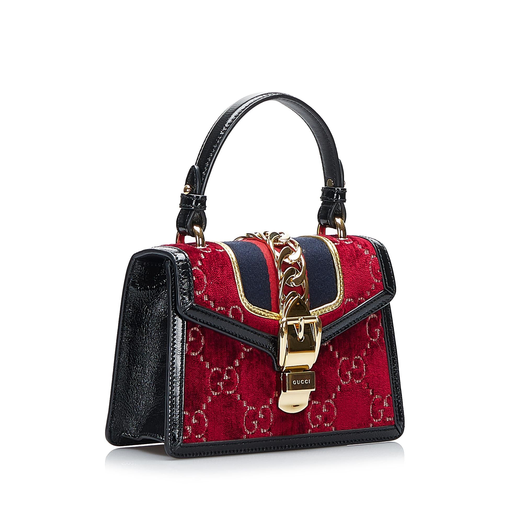 Gucci Mini GG Velvet Sylvie Satchel (SHG-DMuxoM)