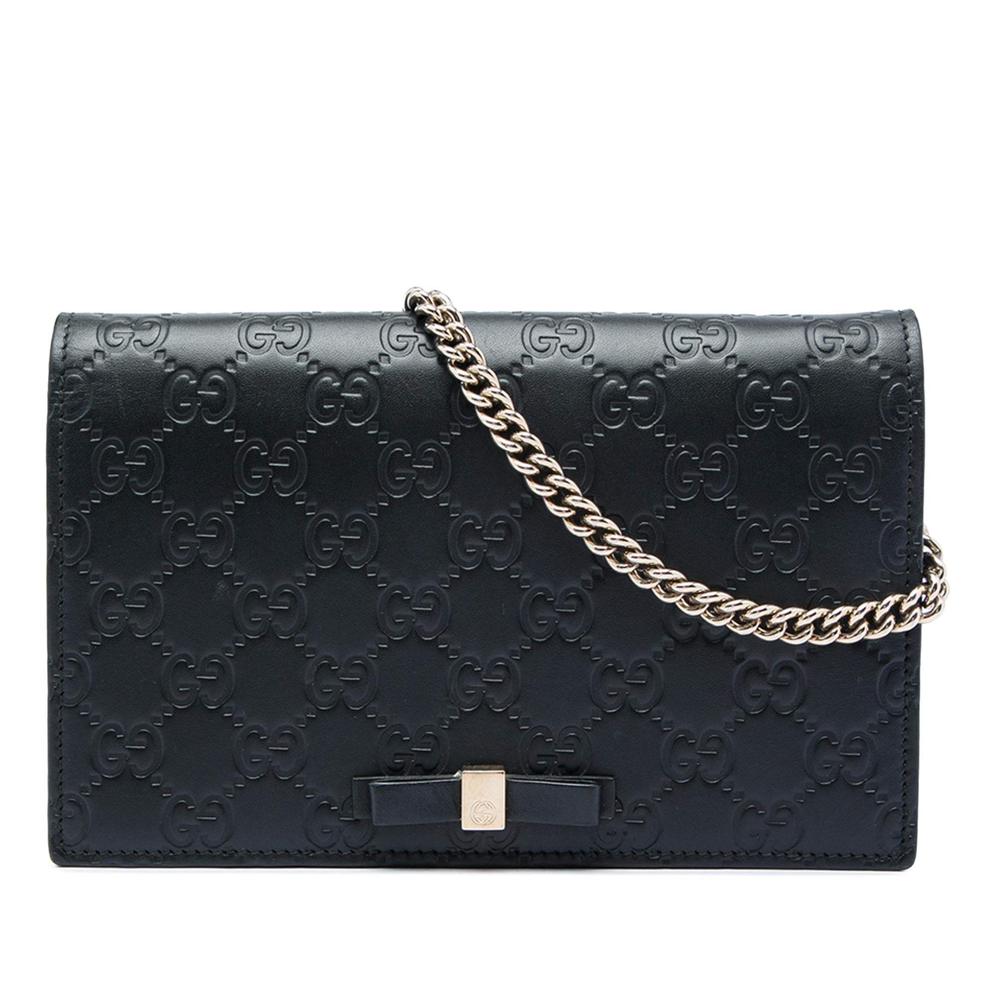 Gucci Mini Guccissima Bow Signature Wallet On Chain