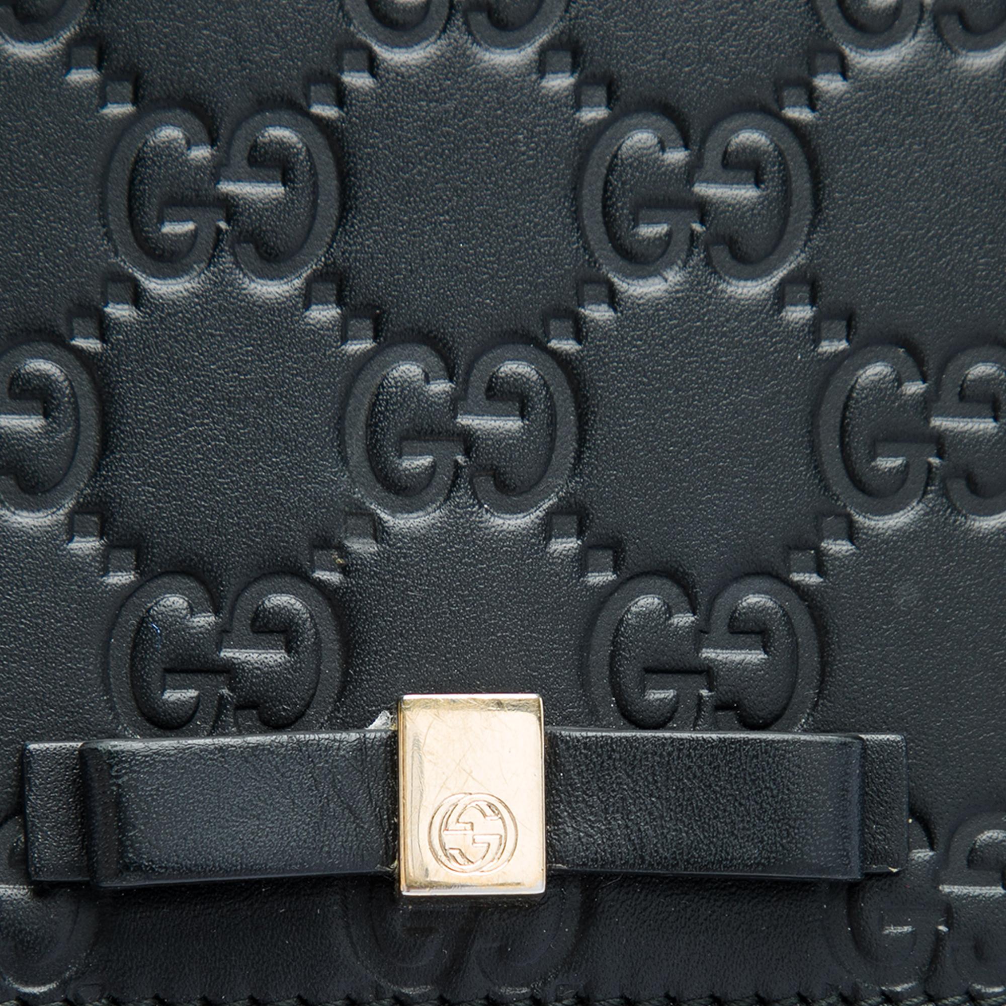 Gucci Mini Guccissima Bow Signature Wallet On Chain
