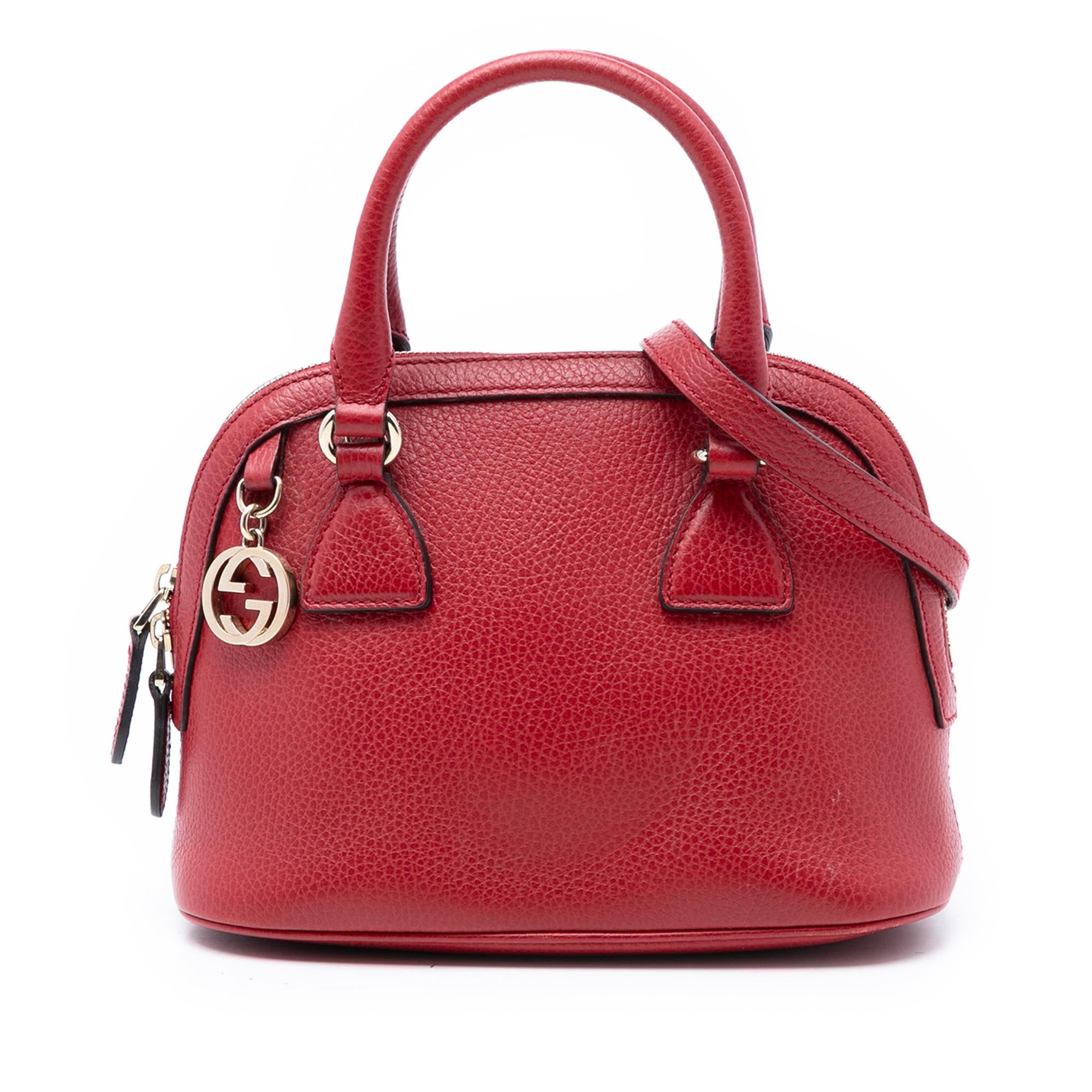 Gucci Mini Leather GG Charm Dome Satchel