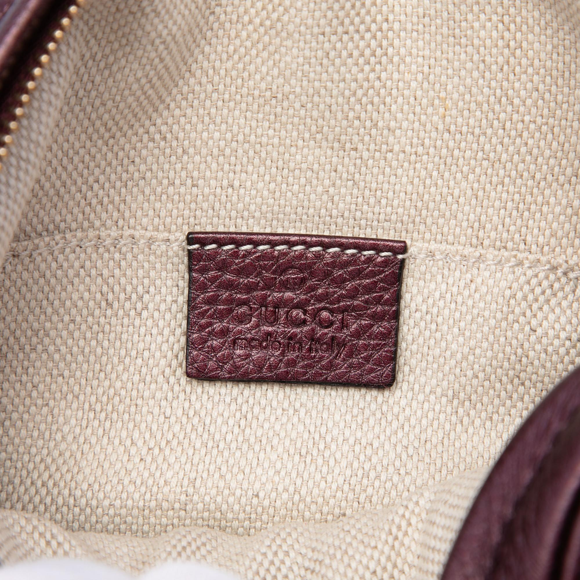 Gucci Mini Metallic Pebbled Calfskin Soho Chain Crossbody