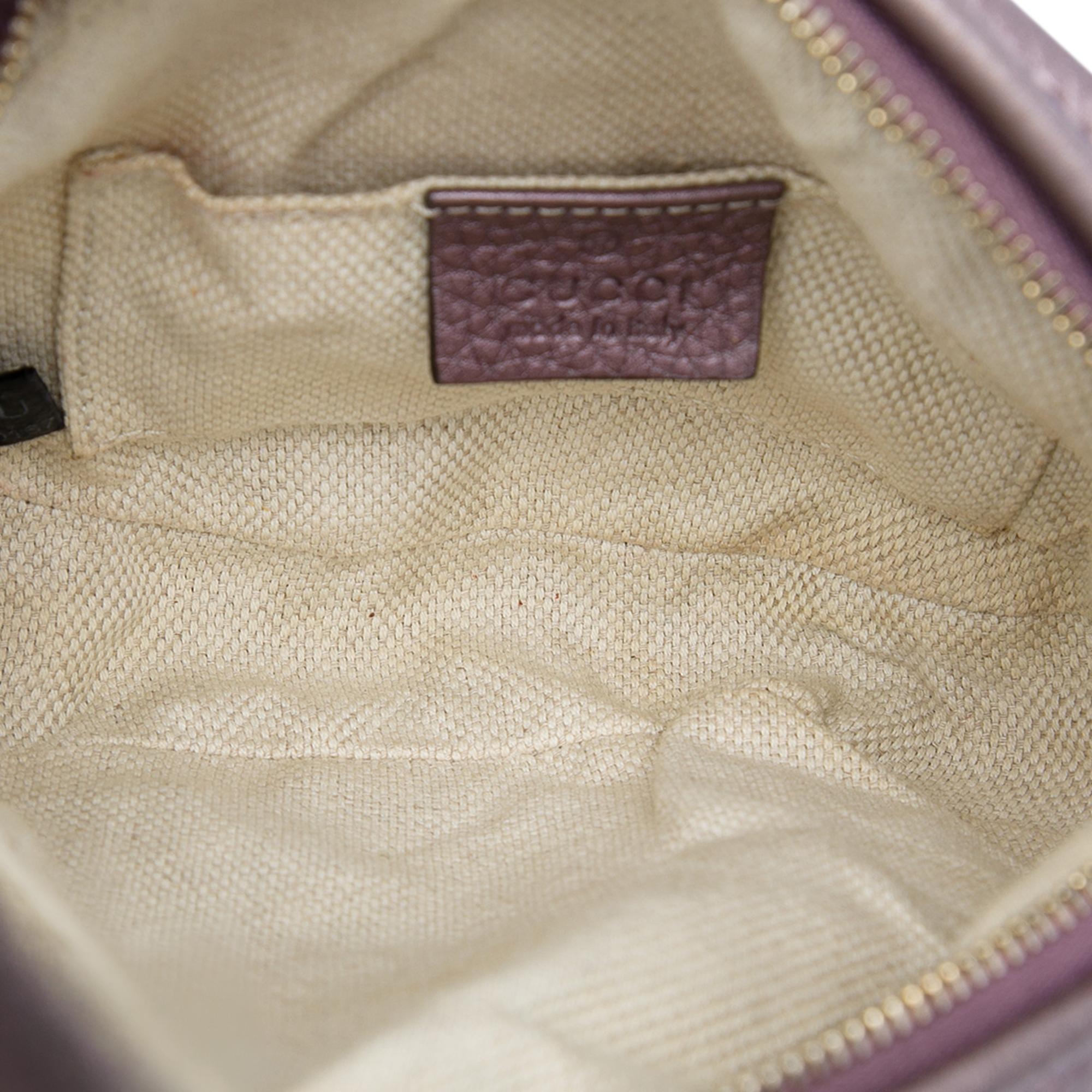 Gucci Mini Metallic Pebbled Calfskin Soho Chain Crossbody