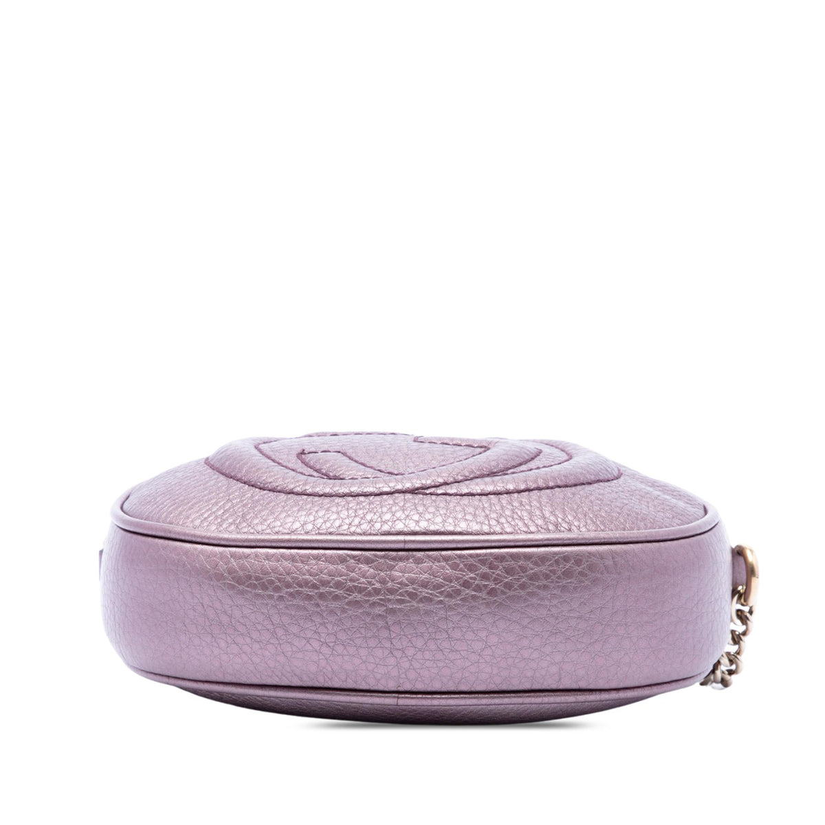 Gucci Mini Metallic Pebbled Calfskin Soho Chain Crossbody