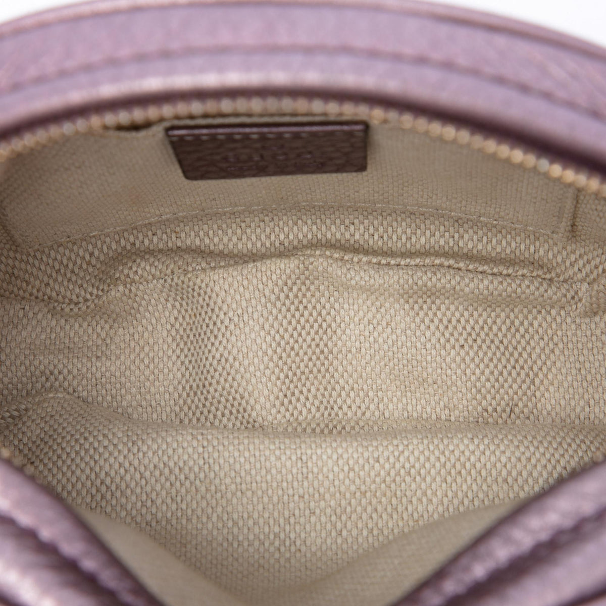 Gucci Mini Metallic Pebbled Calfskin Soho Chain Crossbody