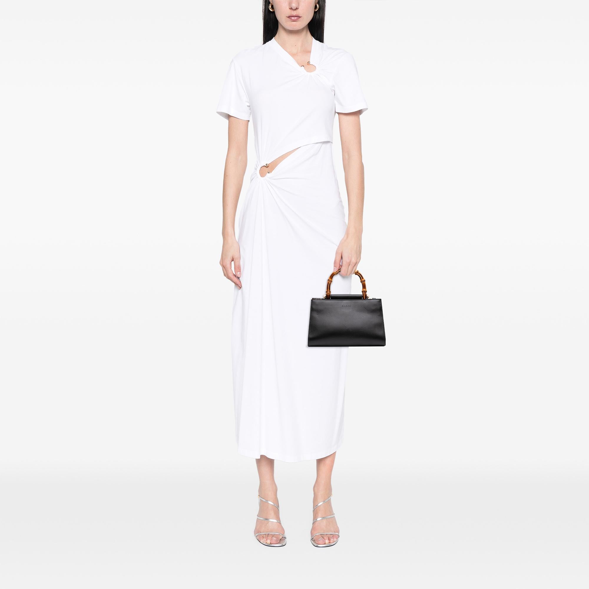 Gucci Mini Nappa Bamboo Web Nymphaea Top Handle Bag