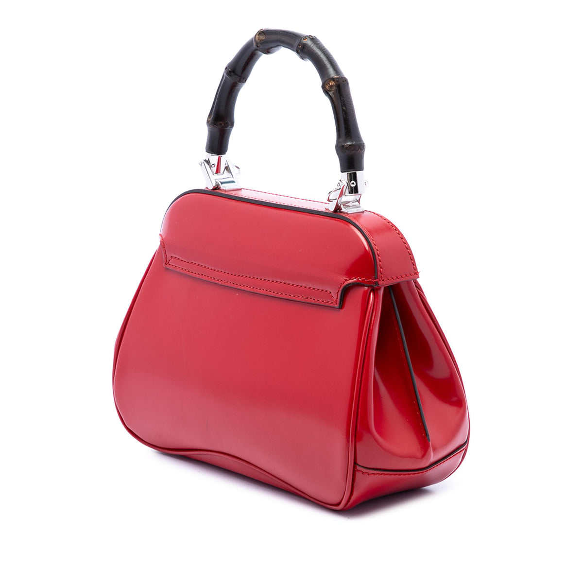 Gucci Mini Polished Calfskin Bamboo Lady Lock Top Handle Bag