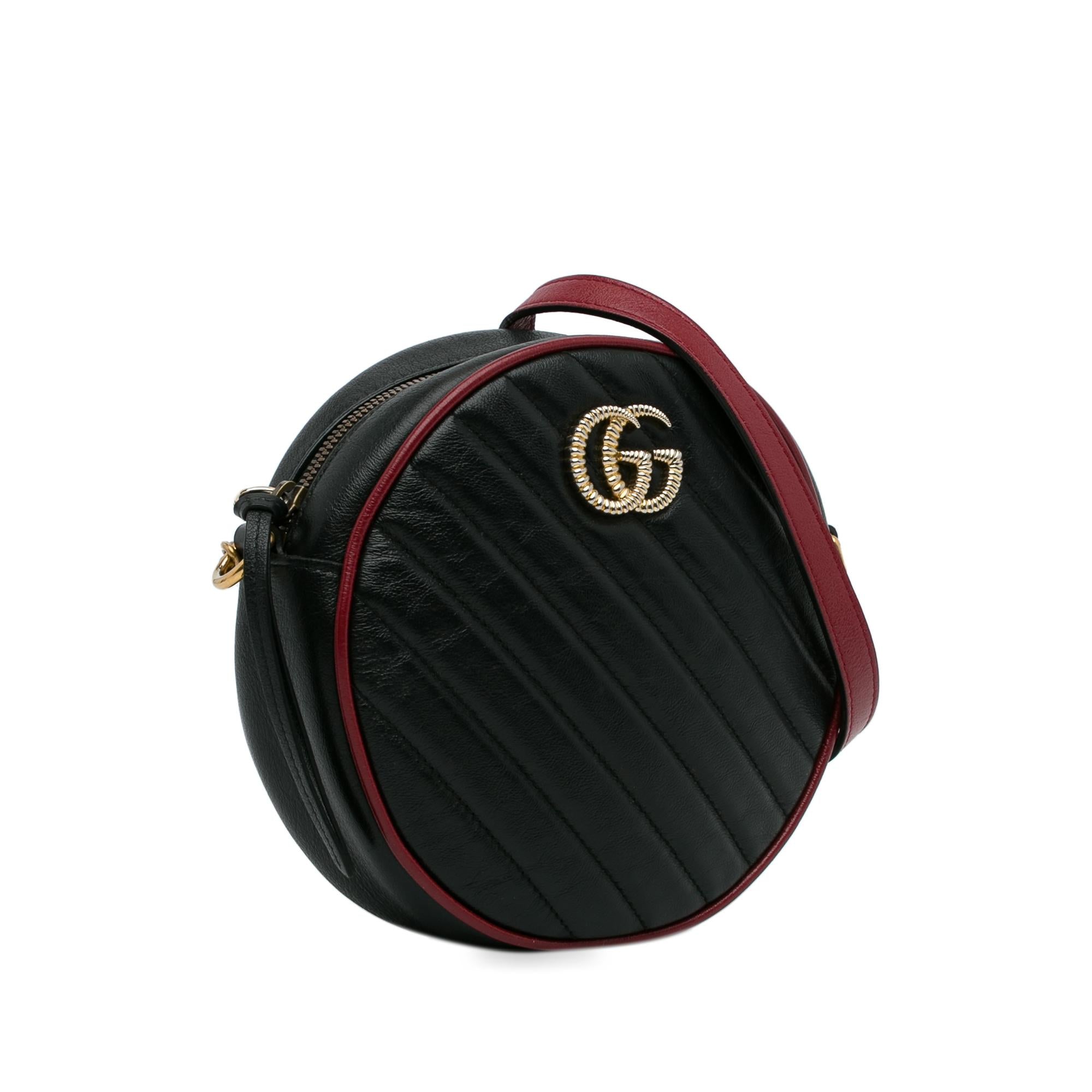 Gucci Mini Torchon GG Marmont Round Crossbody Bag (SHG-qSKdwn)