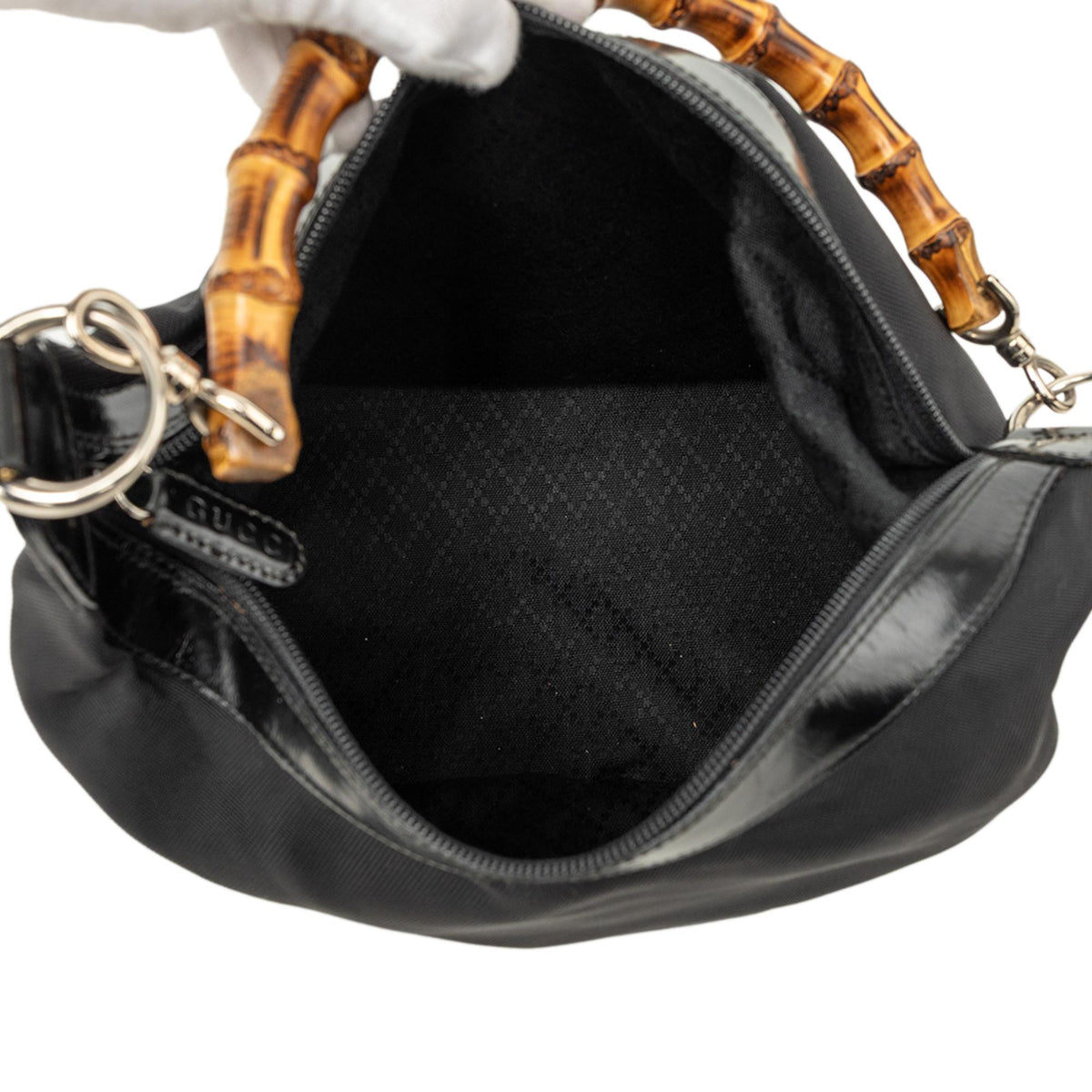 Gucci Nylon Bamboo Shoulder Bag
