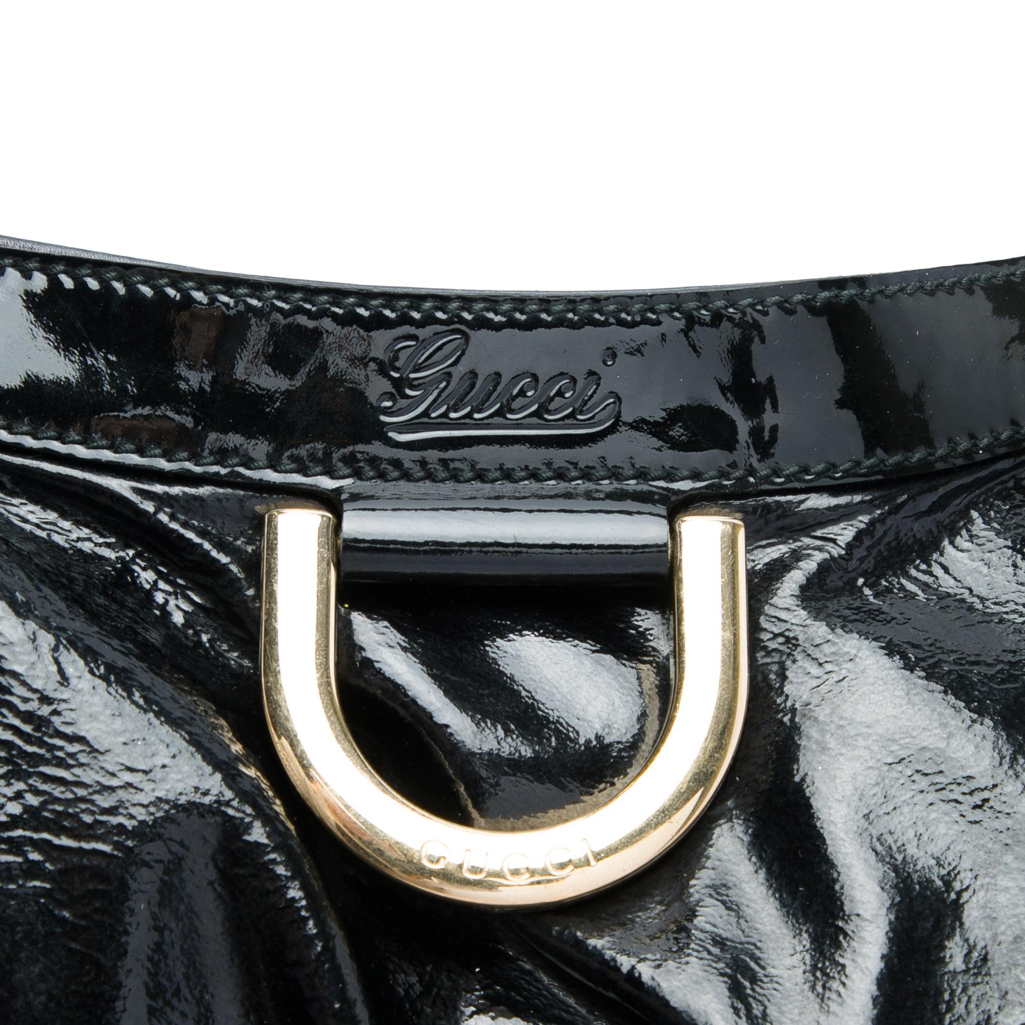 Gucci Patent Abbey D Ring Shoulder Bag