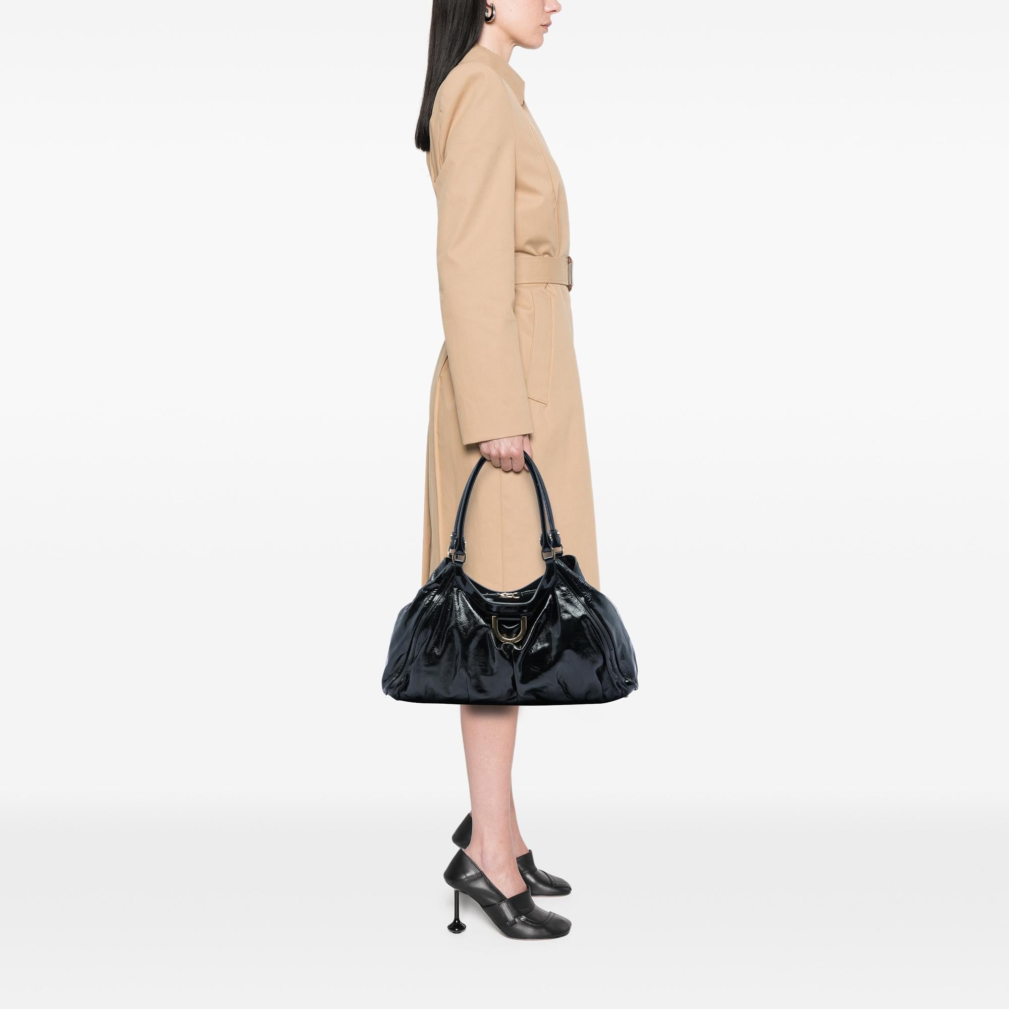 Gucci Patent Abbey D Ring Shoulder Bag