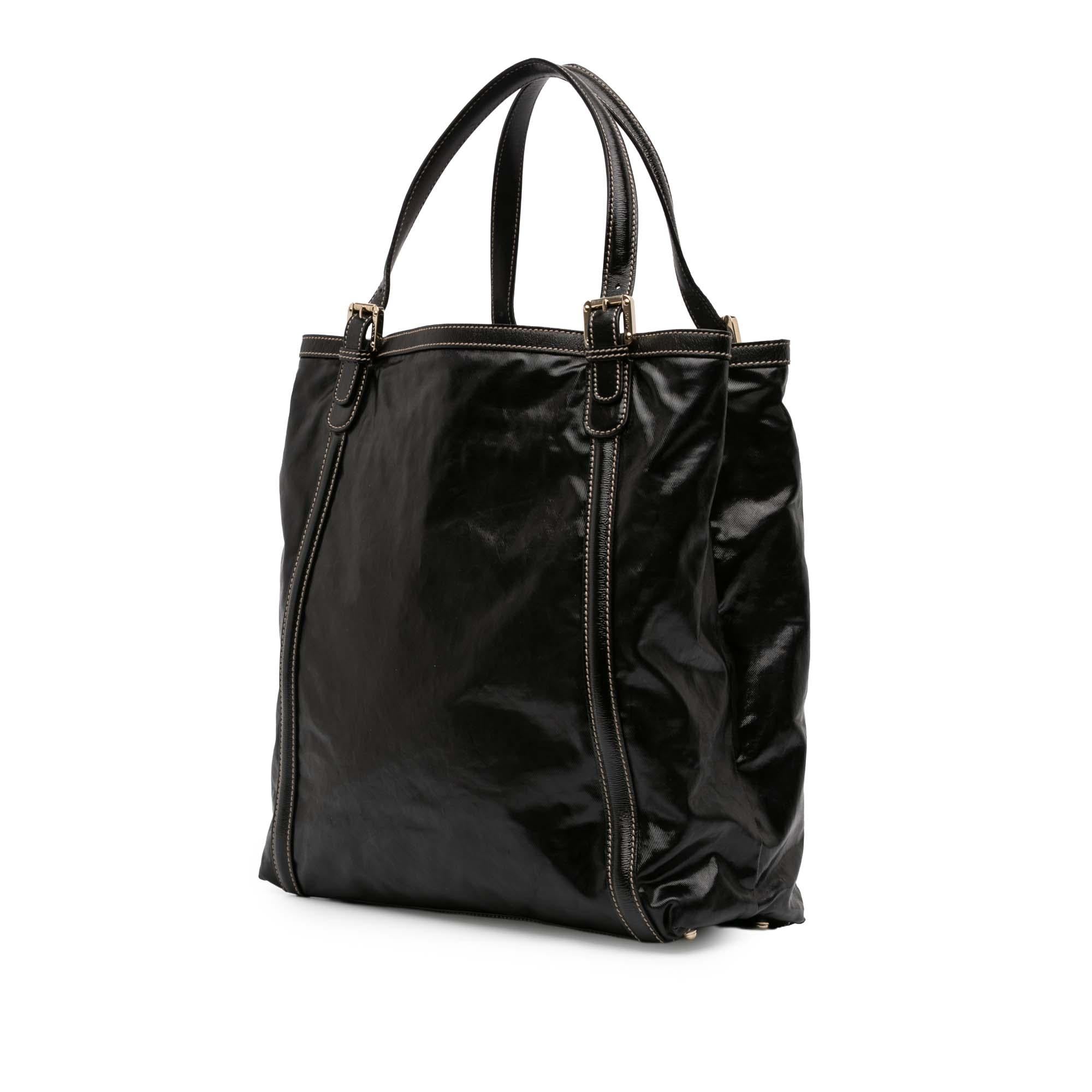 Gucci Patent Dialux Britt Web Tote