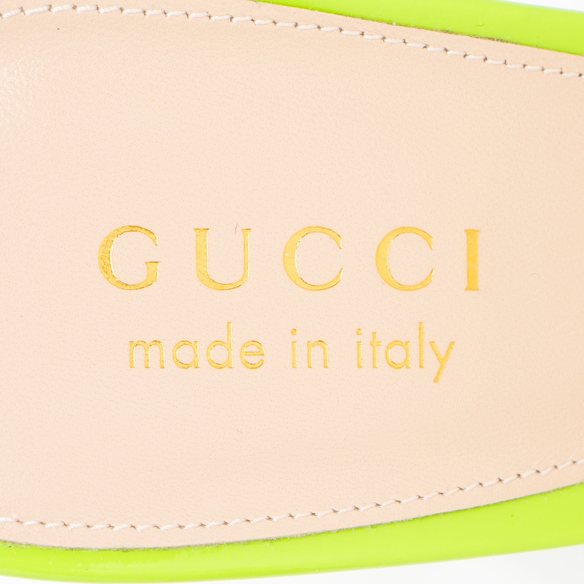 Gucci Patent Leather Chain Logo Signoria Slingback Pumps - Size 9.5 / 39.5