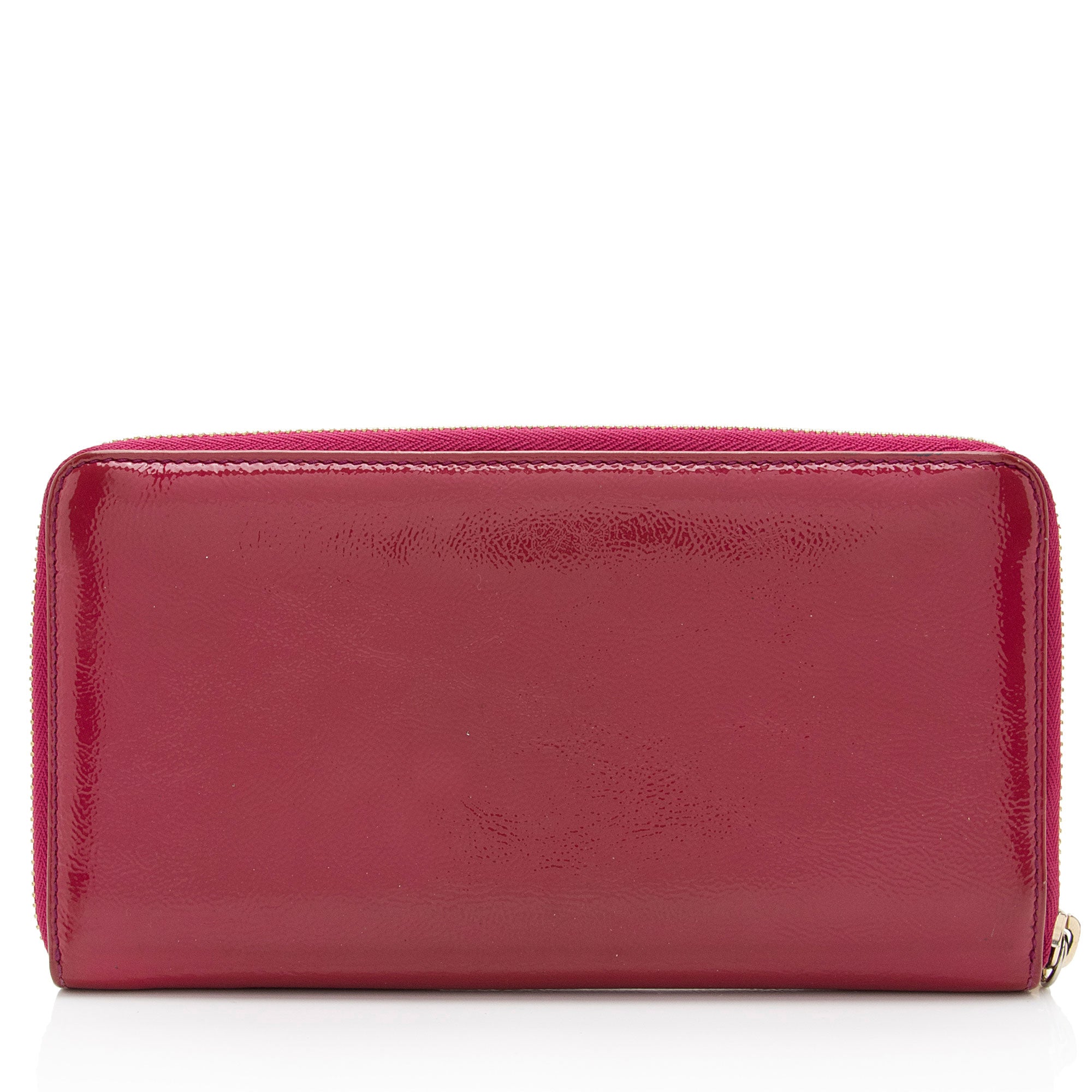 Gucci Patent Leather Soho Travel Zip Around Wallet (SHF-3tKxuo)