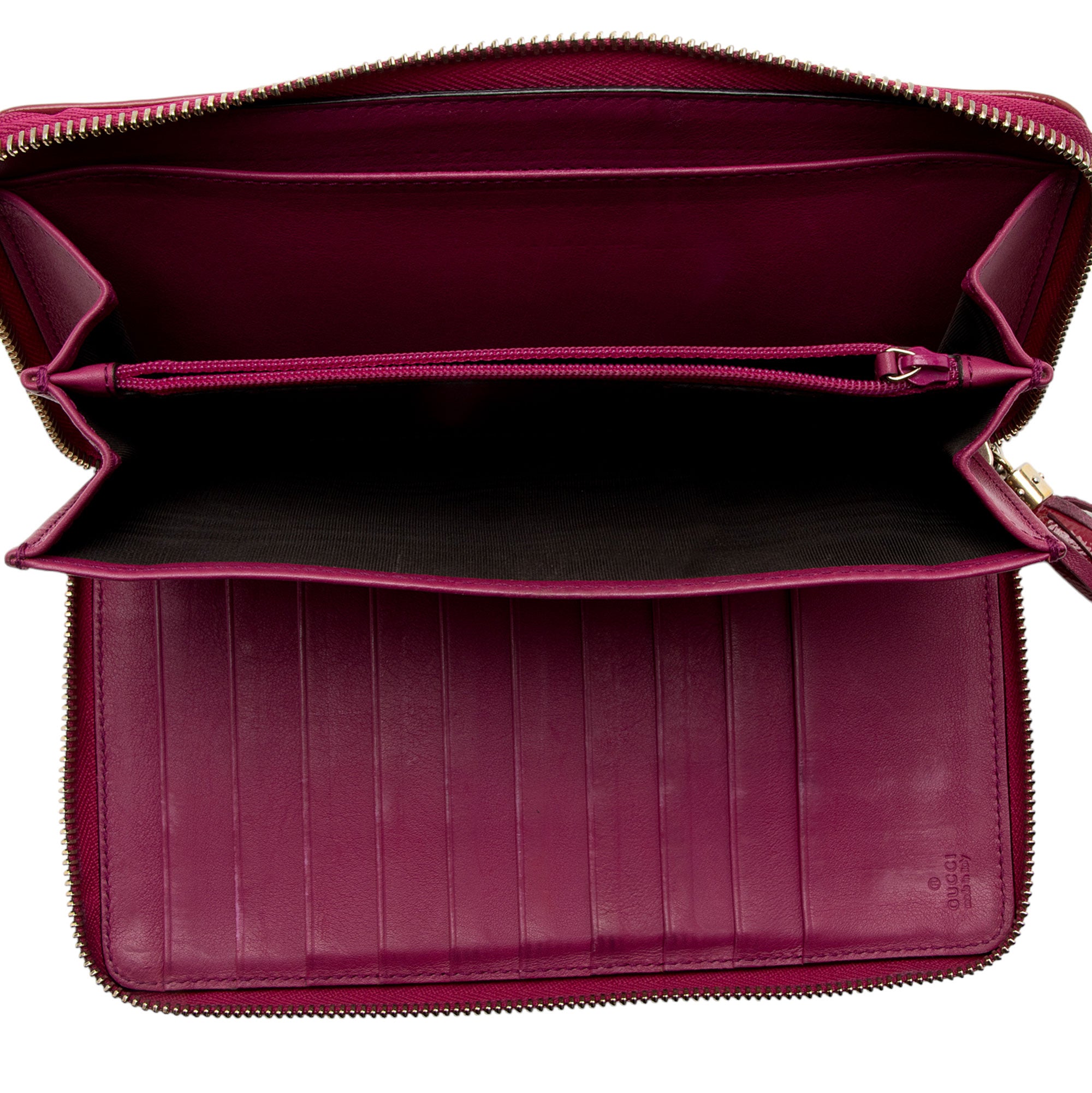 Gucci Patent Leather Soho Travel Zip Around Wallet (SHF-3tKxuo)