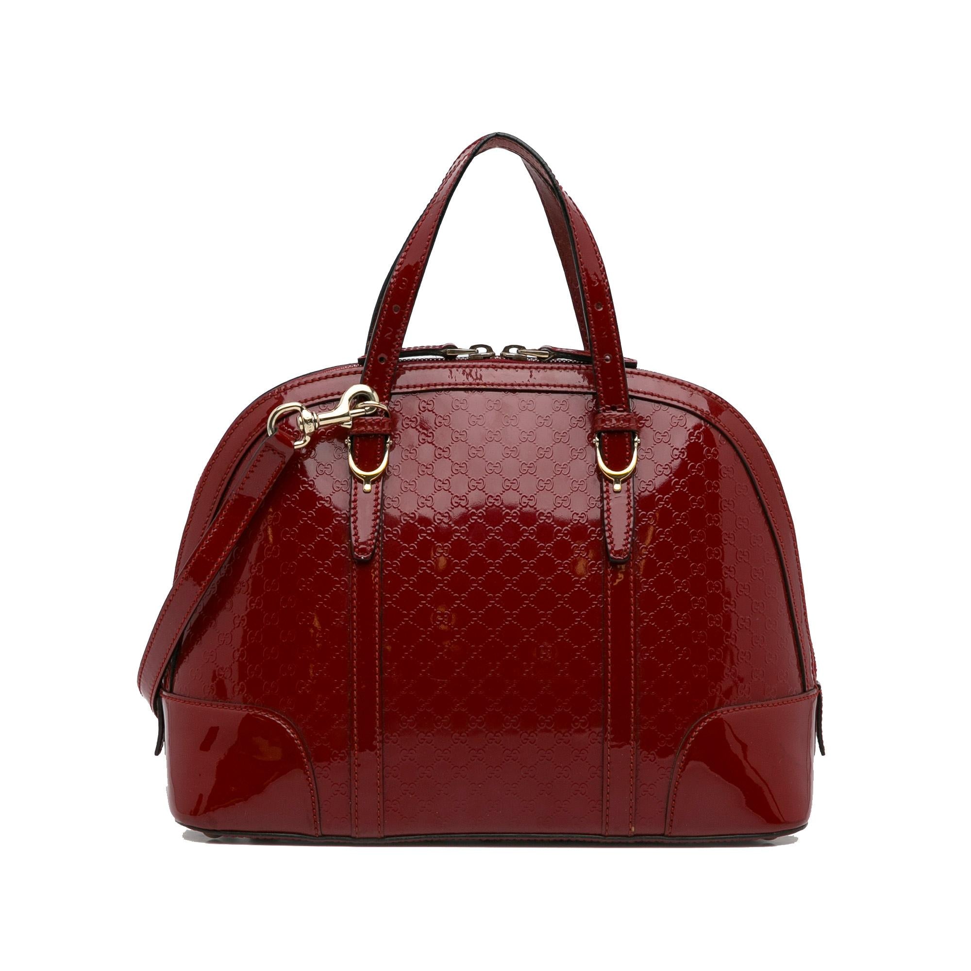 Gucci Patent Microguccissima Nice Dome Satchel (SHG-NUS8YT)