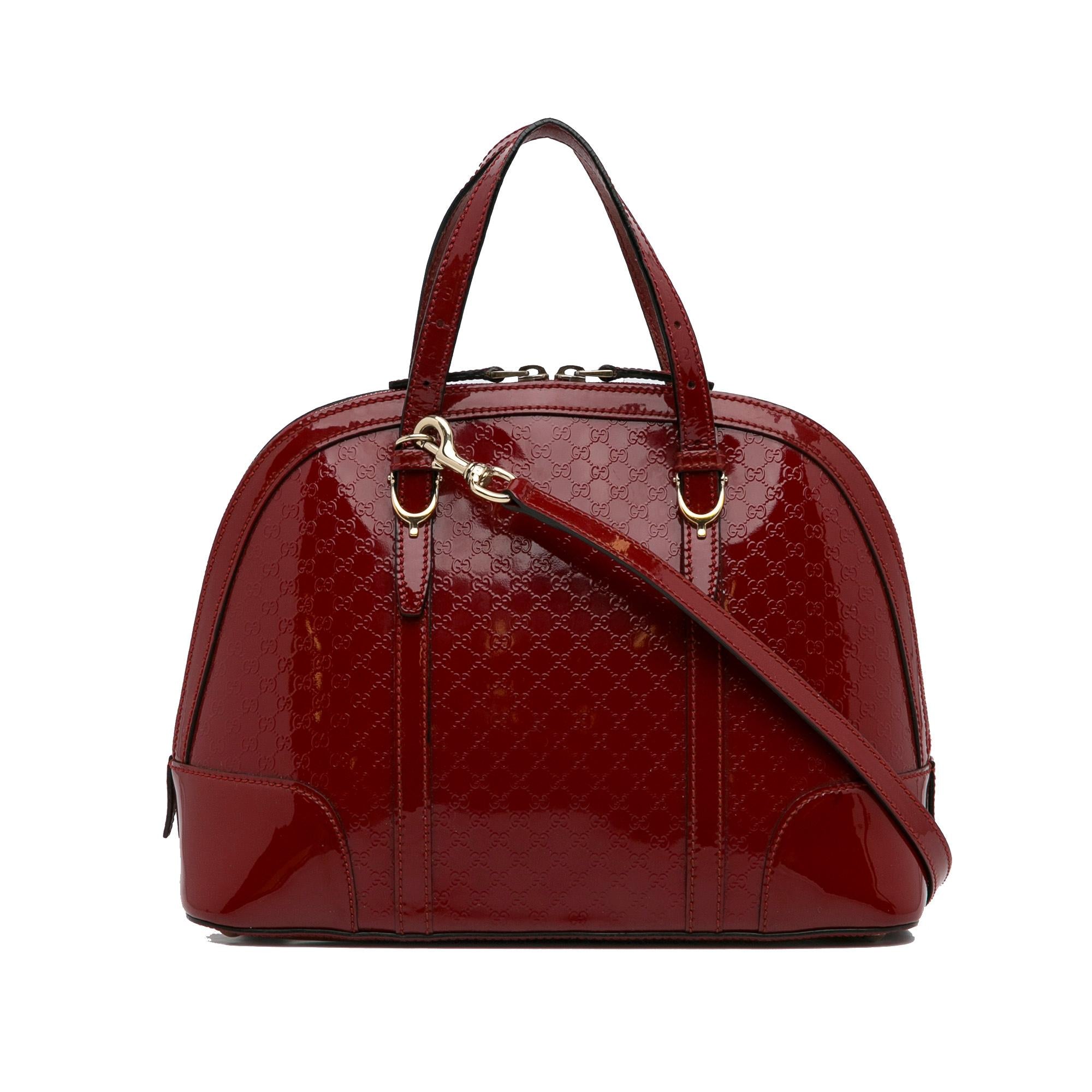 Gucci Patent Microguccissima Nice Dome Satchel (SHG-NUS8YT)