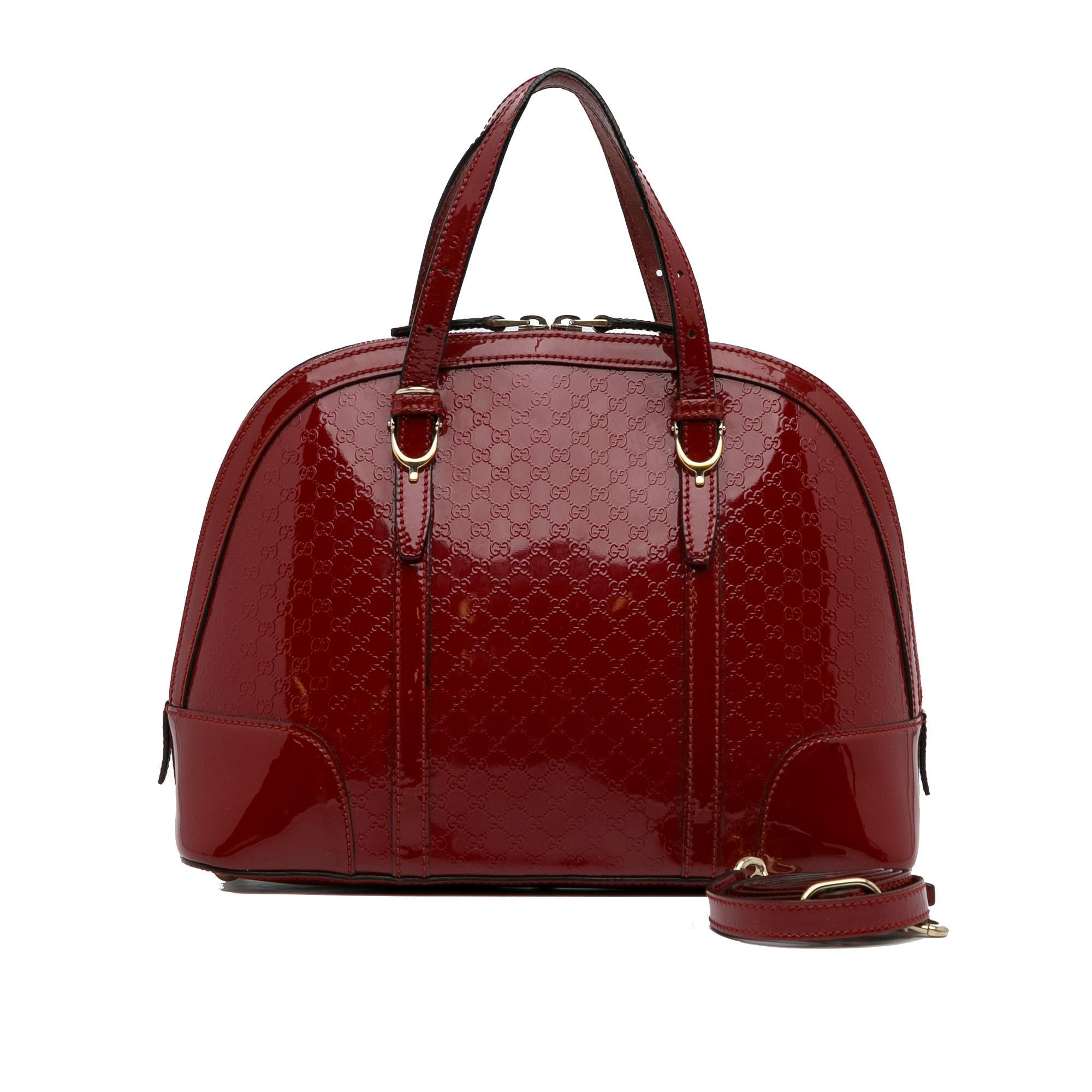 Gucci Patent Microguccissima Nice Dome Satchel (SHG-NUS8YT)