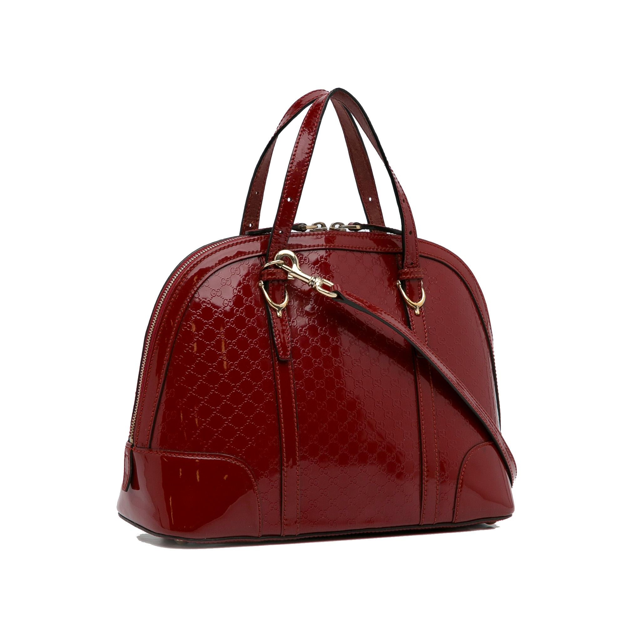 Gucci Patent Microguccissima Nice Dome Satchel (SHG-NUS8YT)