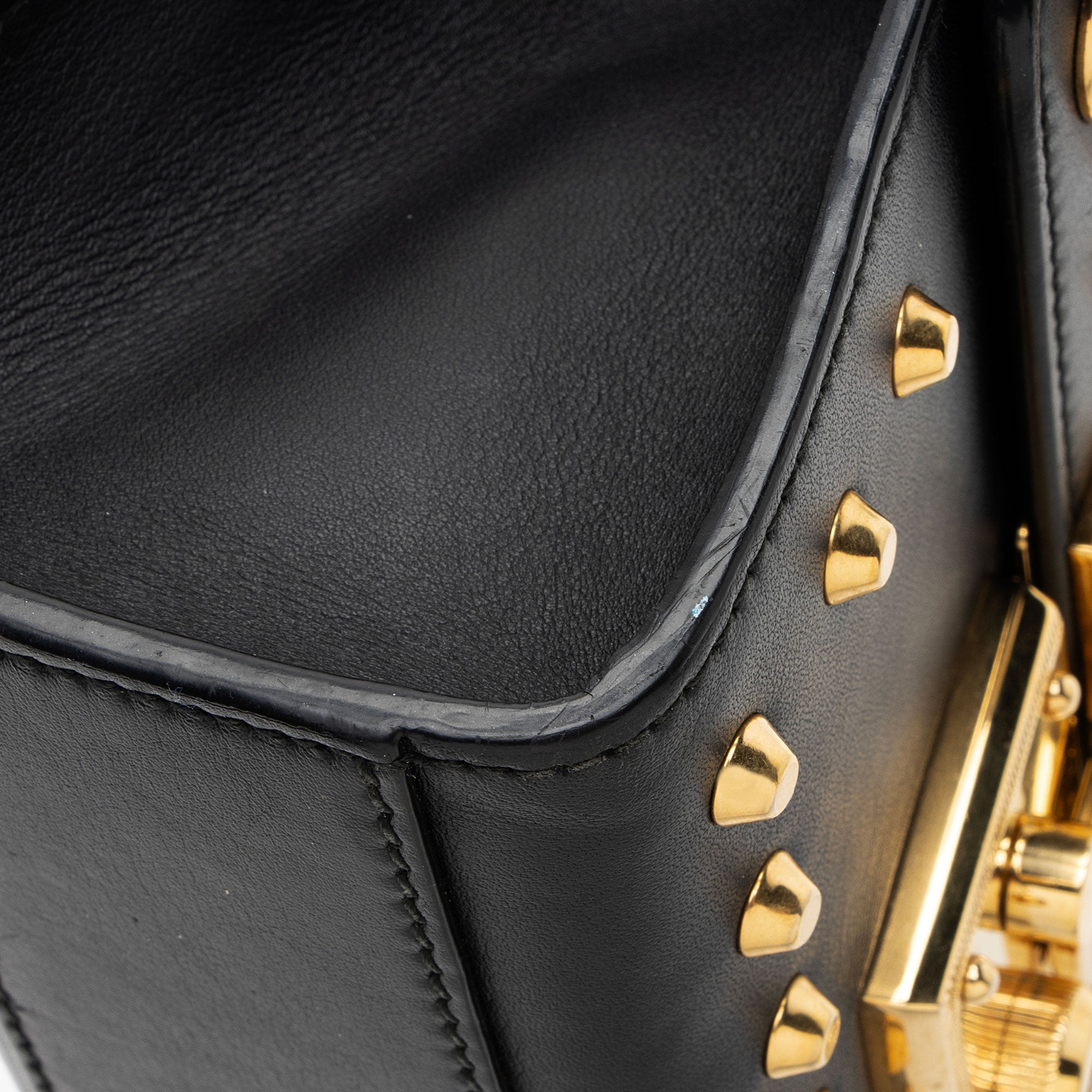 Gucci Pearl Embellished Leather Padlock Small Shoulder Bag