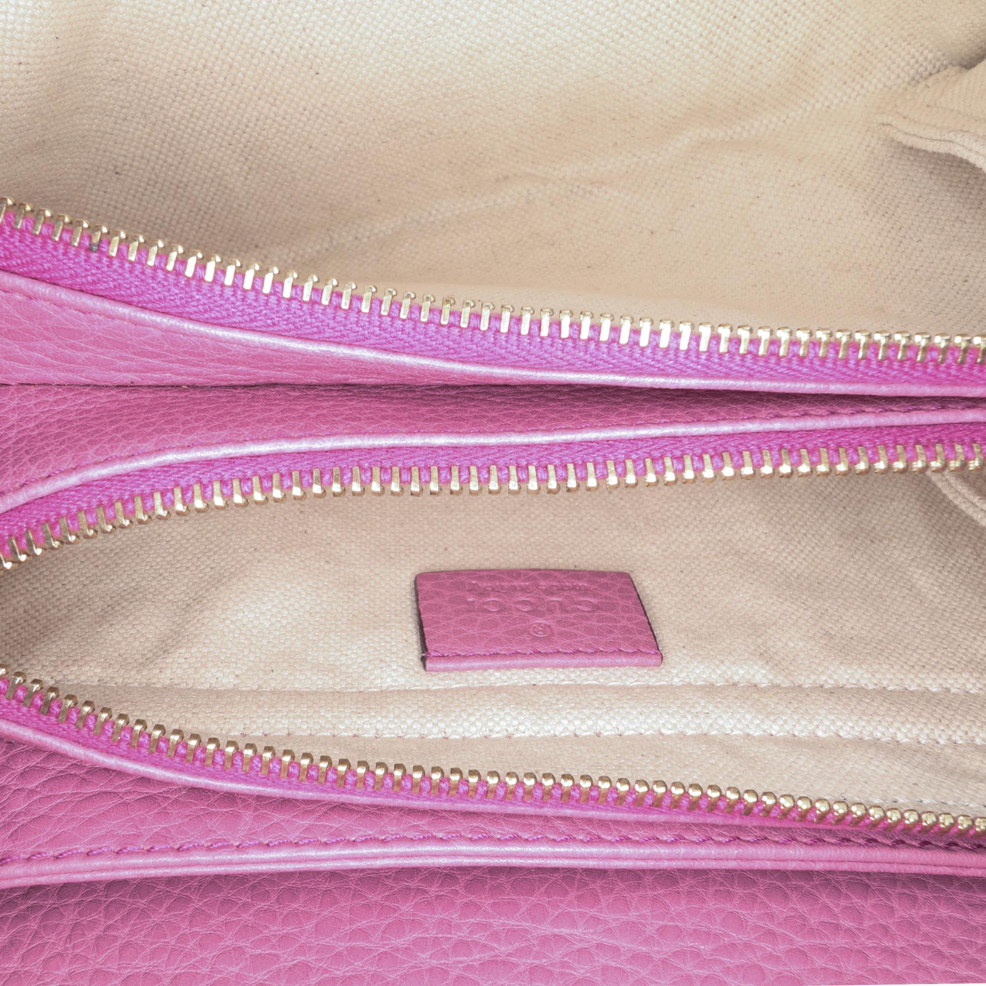 Gucci Pebbled Calfskin Piston Broadway Evening Bag