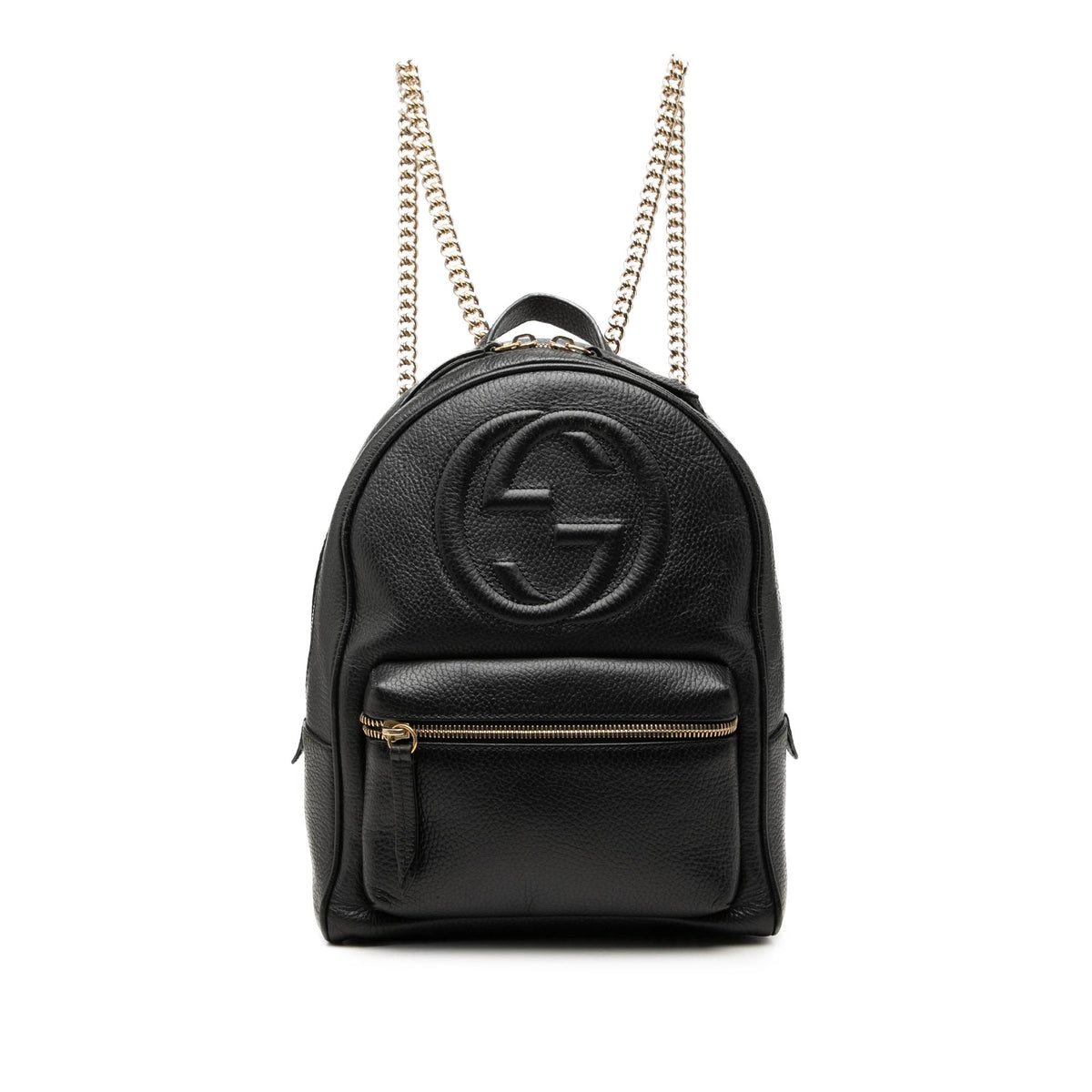 Gucci Pebbled Calfskin Soho Chain Backpack