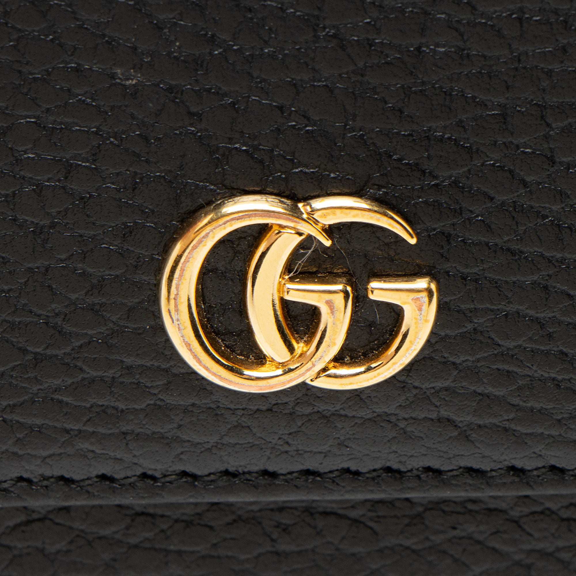 Gucci Pebbled Leather GG Marmont French Wallet