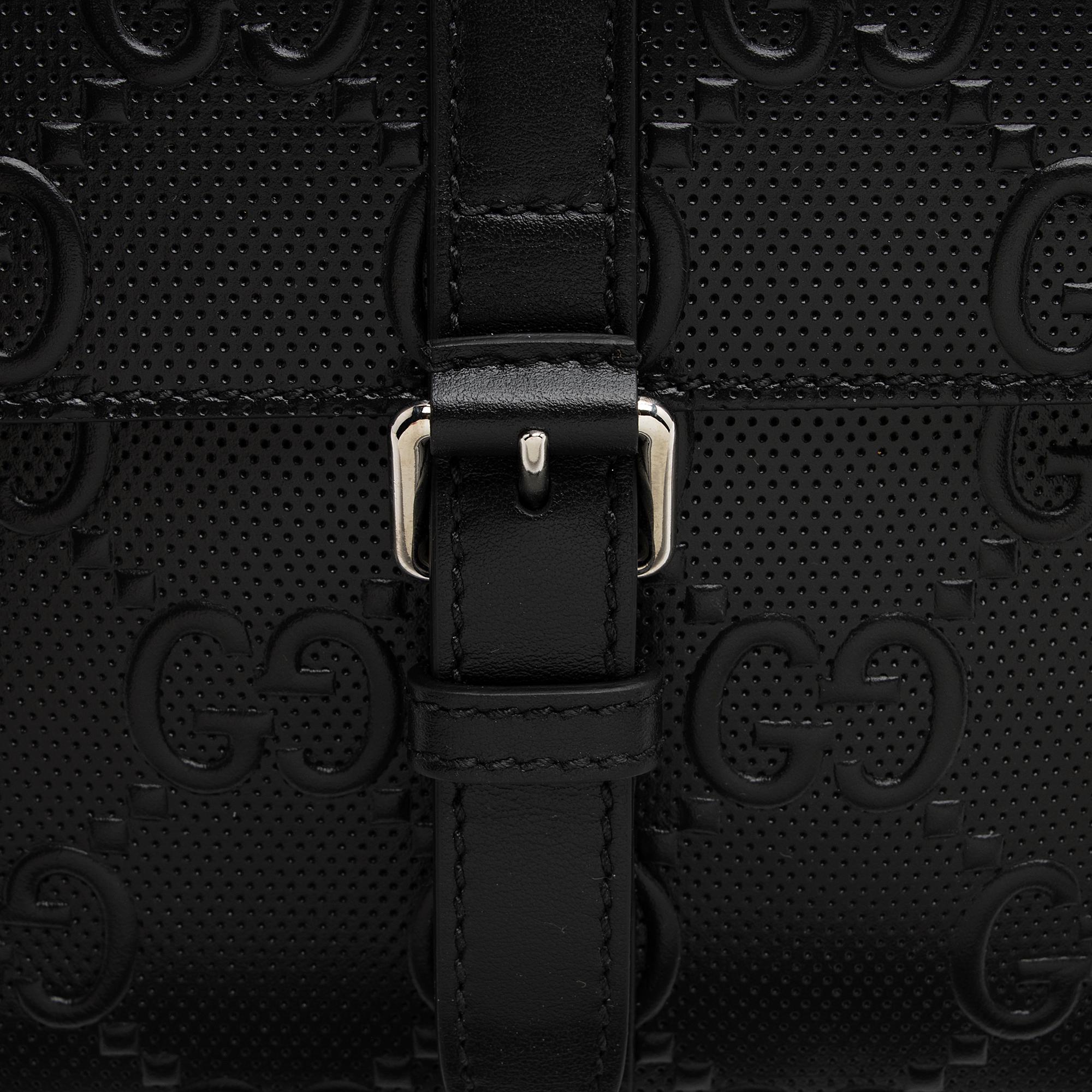 Gucci Perforated GG Double Belt Bag (SHF-ulhtMl)