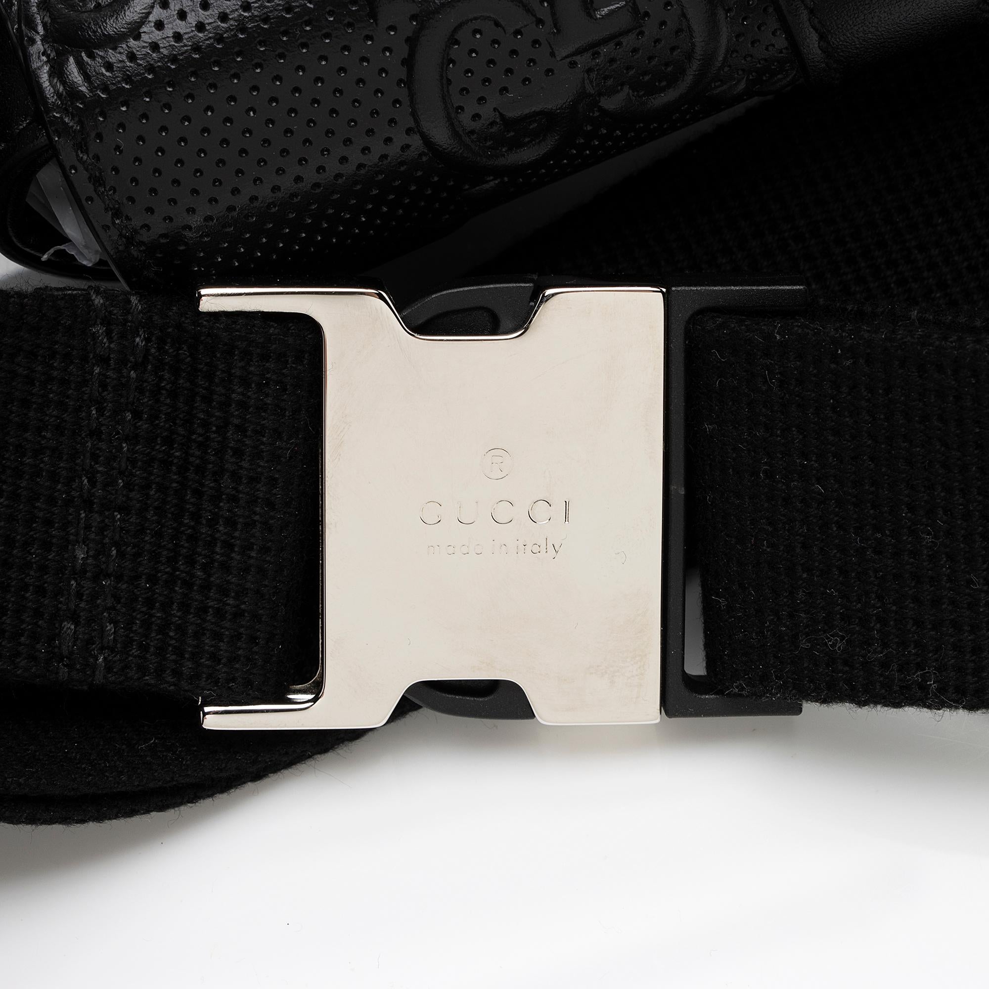 Gucci Perforated GG Double Belt Bag (SHF-ulhtMl)