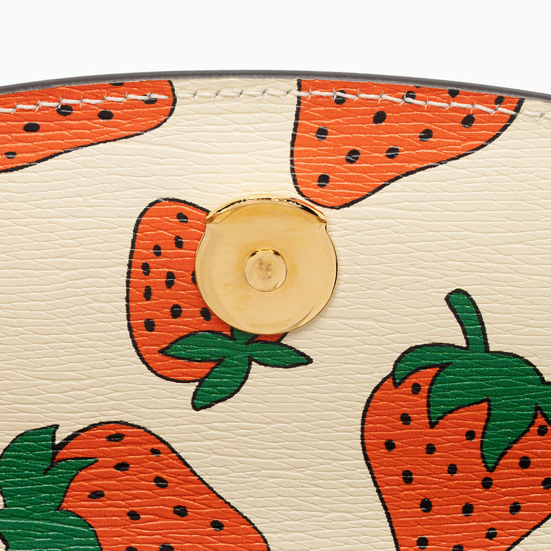 Gucci Printed Leather Strawberry Zumi Mini Shoulder Bag (SHF-Se6JXX)