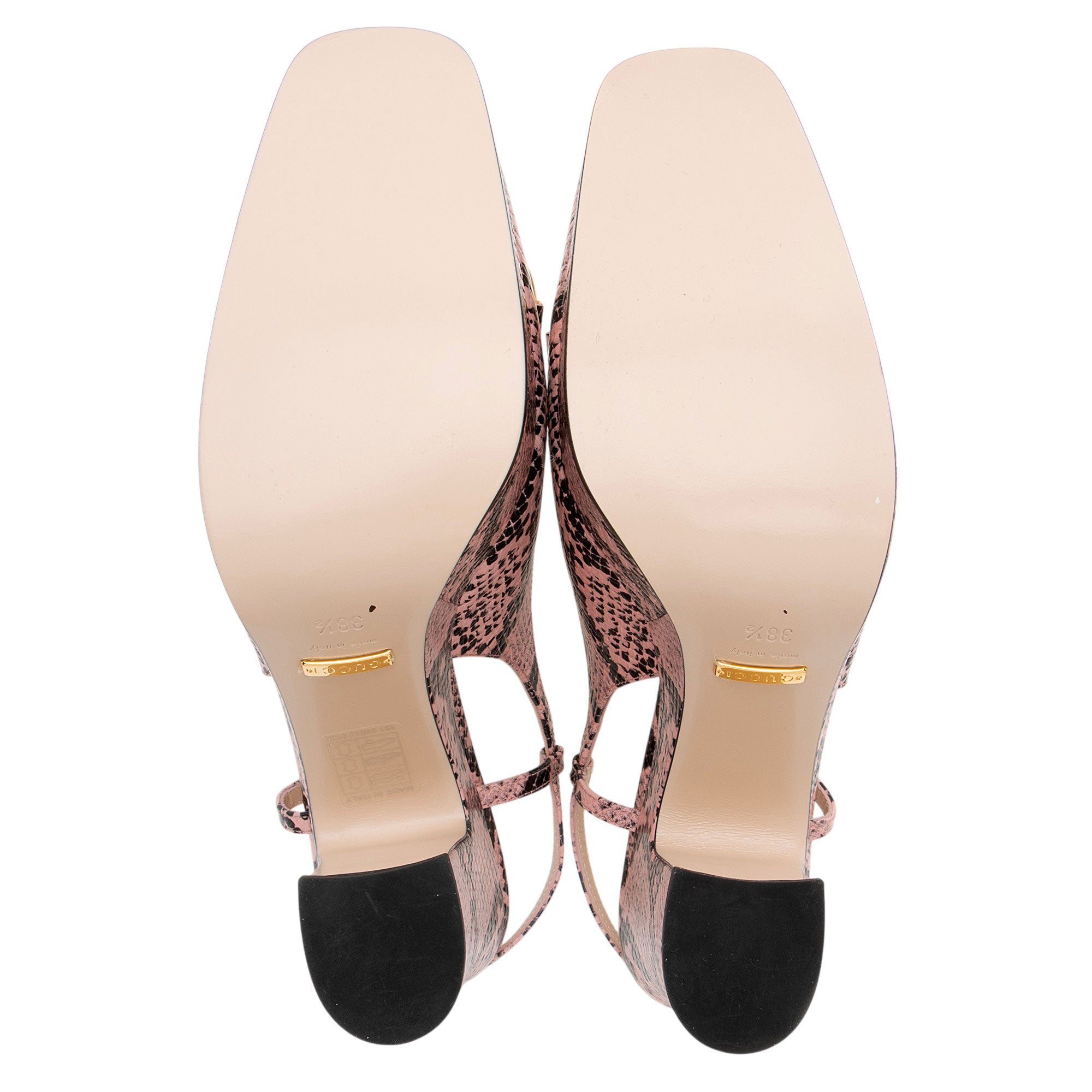 Gucci Python Embossed Horsebit Slingback Platform Pumps - Size 8.5 / 38.5