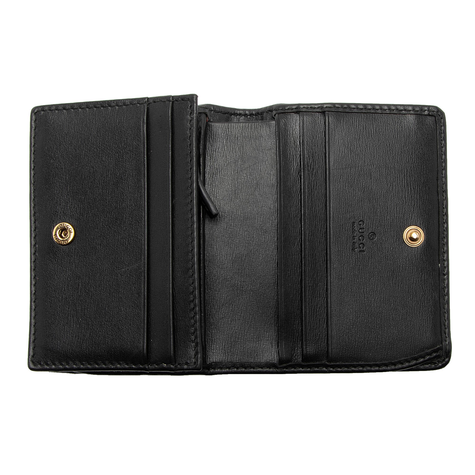 Gucci Quilted Leather GG Marmont Web Trapuntata Card Case Wallet (SHF-EdWHT1)