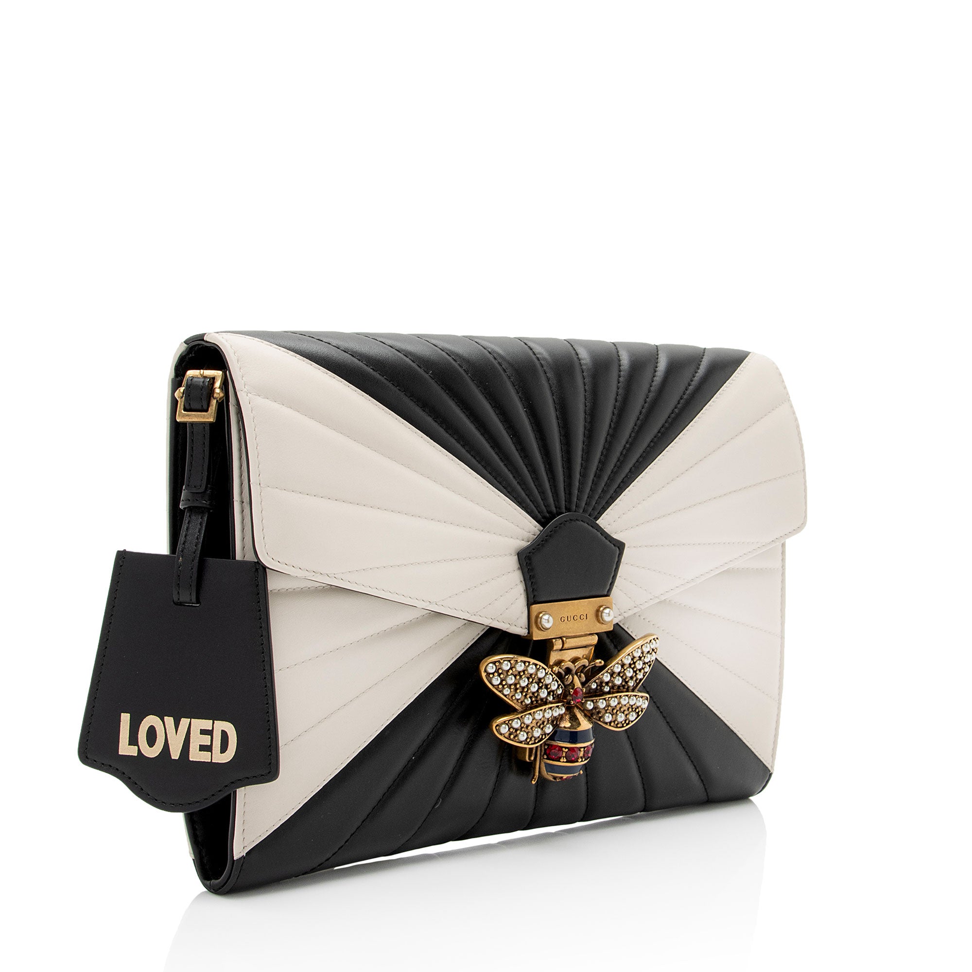 Gucci Quilted Leather Queen Margaret Bee Clutch