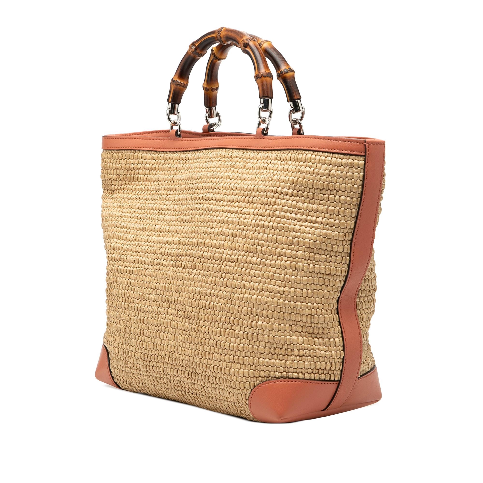 Gucci Raffia Bamboo Childrens Tote