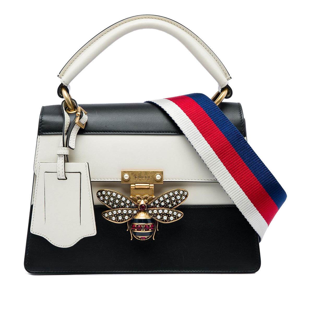 Gucci Small Bicolor Calfskin Queen Margaret Top Handle Bag